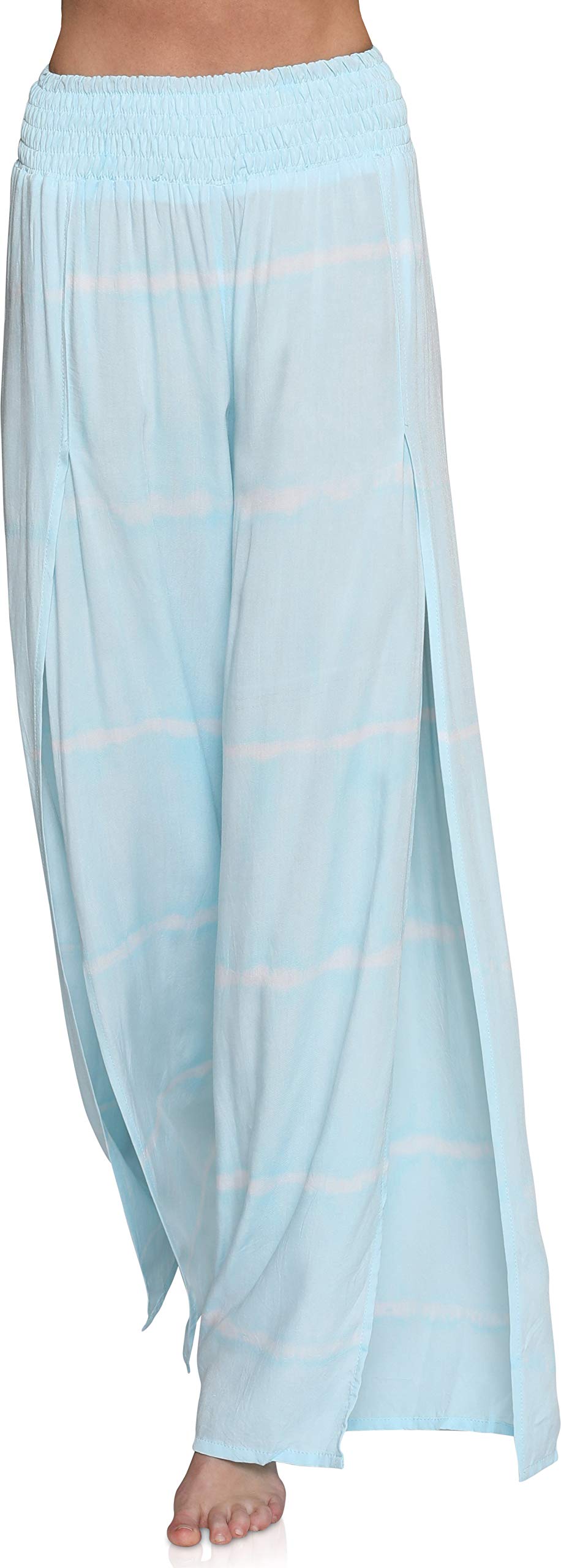Women's Flowy High Slit Palazzo Pants - Elegant Wide Leg Lounge & Casual Wear for Comfort & Style | Perfect for Office, Travel & Everyday Outfits