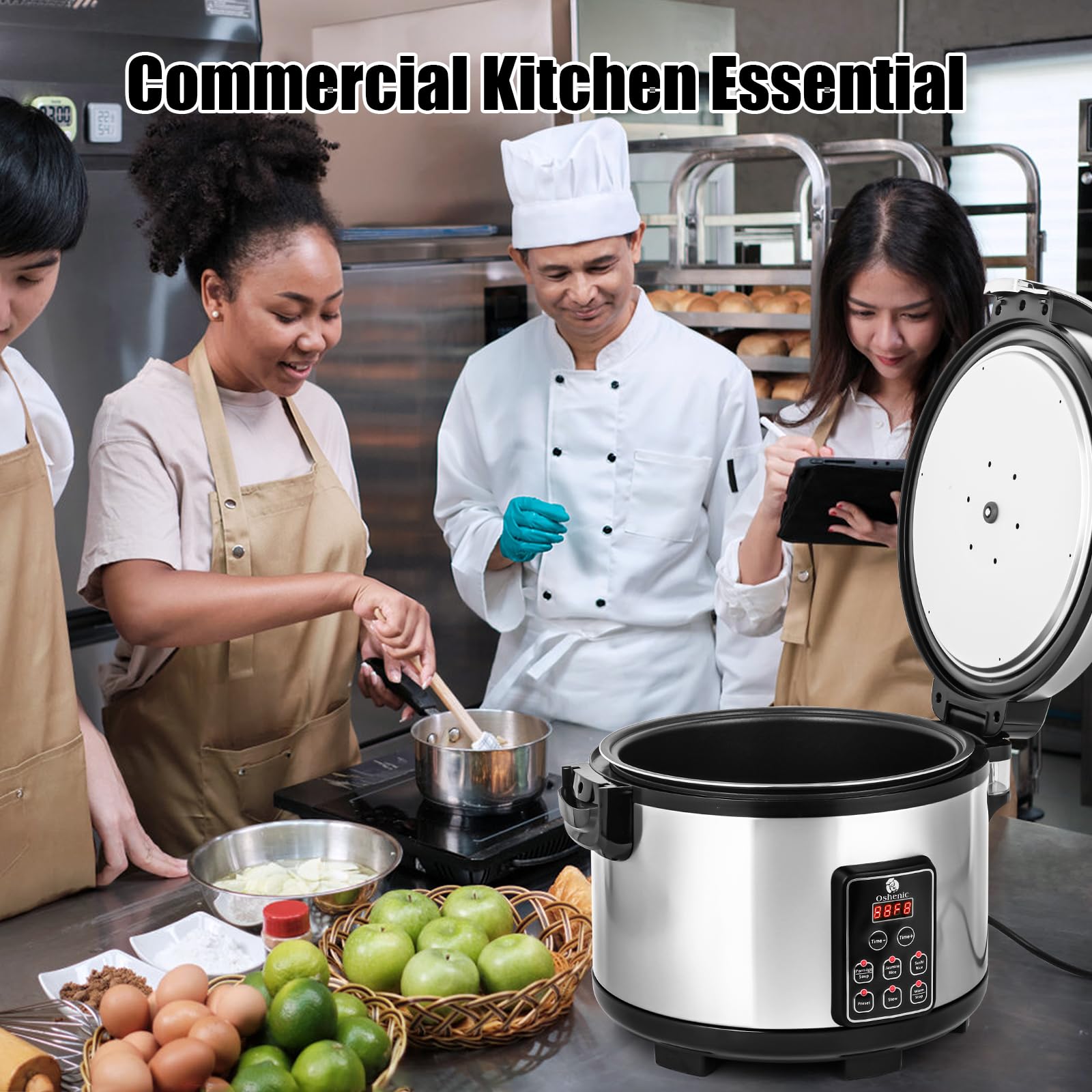 15.85QT (15L) Commercial Rice Cooker - 84 Cups Large Capacity, 1350W Fast Cooking with LED Display & Nonstick Inner Pot - Multi-Function Rice Warmer for Restaurants, Catering & Bulk Meal Prep