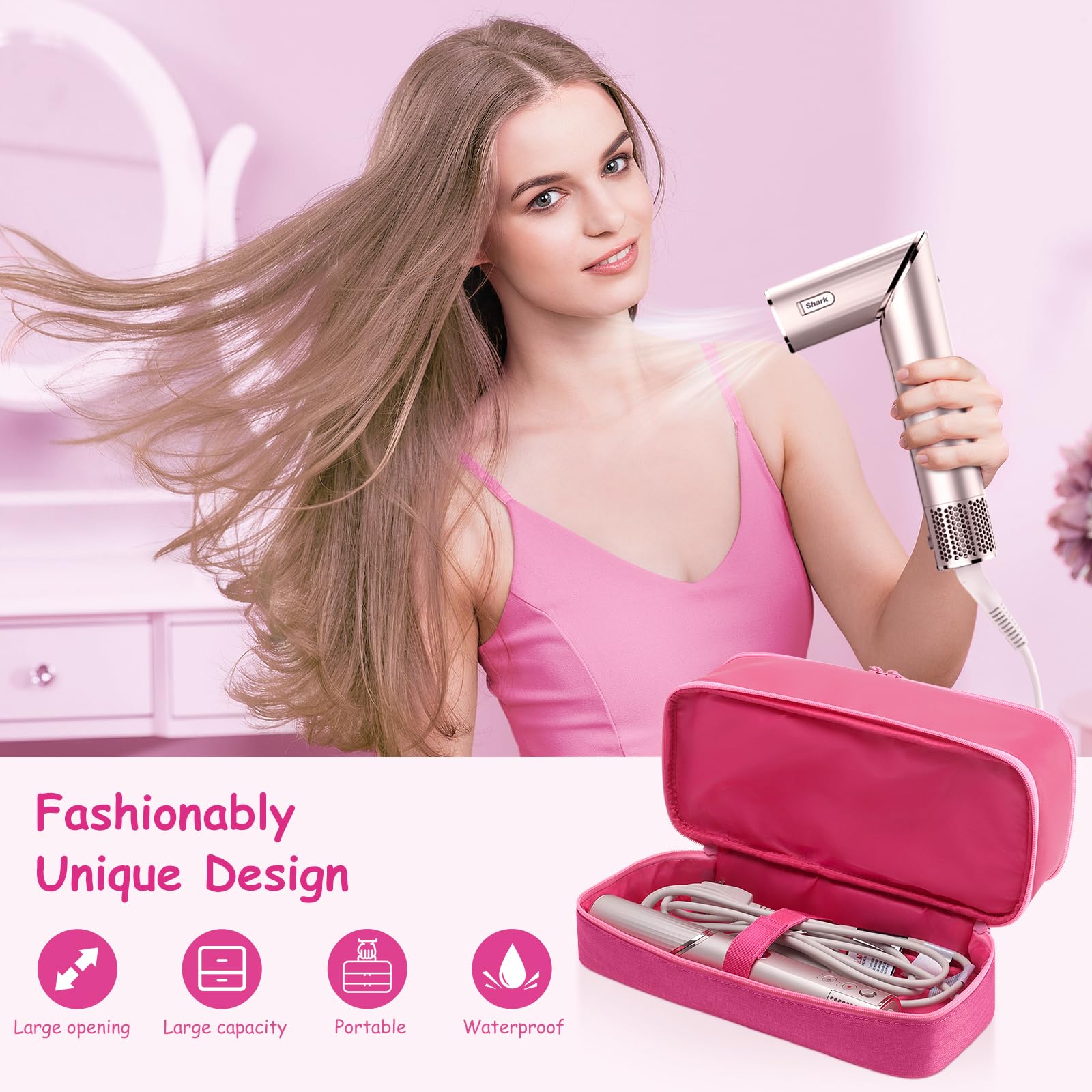 Shark FlexStyle Travel Case for Dyson Airwrap - Hair Dryer Storage Bag for Styling Tools & Accessories - Perfect for Salon & Travel