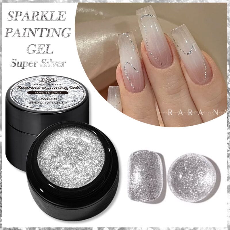 Sparkle Painting Gel 5ml - Glitter Nail Art Polish for DIY Manicure - Perfect for Parties, Weddings & Special Occasions