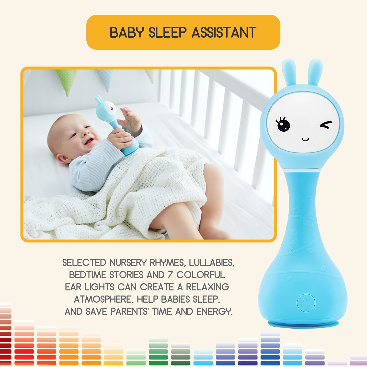 Alilo Easter Bunny Baby Toy - Soft Plush Stuffed Animal for 6-12 Month Old Boys & Girls | Cute Toddler Learning Toy 1-2 Years | Best Gift for 1 Year Old Birthday, Easter Basket & Nursery Decor
