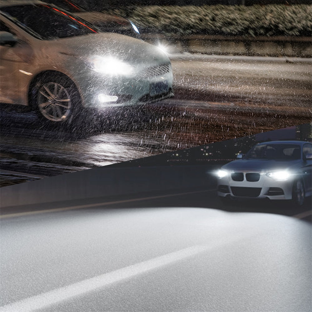 AUXITO H7 LED Headlight Bulbs - 500% Brighter 6500K Cool White - Plug and Play Installation - Built-in Cooling Fan - Perfect for Fog Lights & Daytime Running Lights (DRL) - Upgrade Your Car Lighting for Night Driving and Bad Weather Conditions