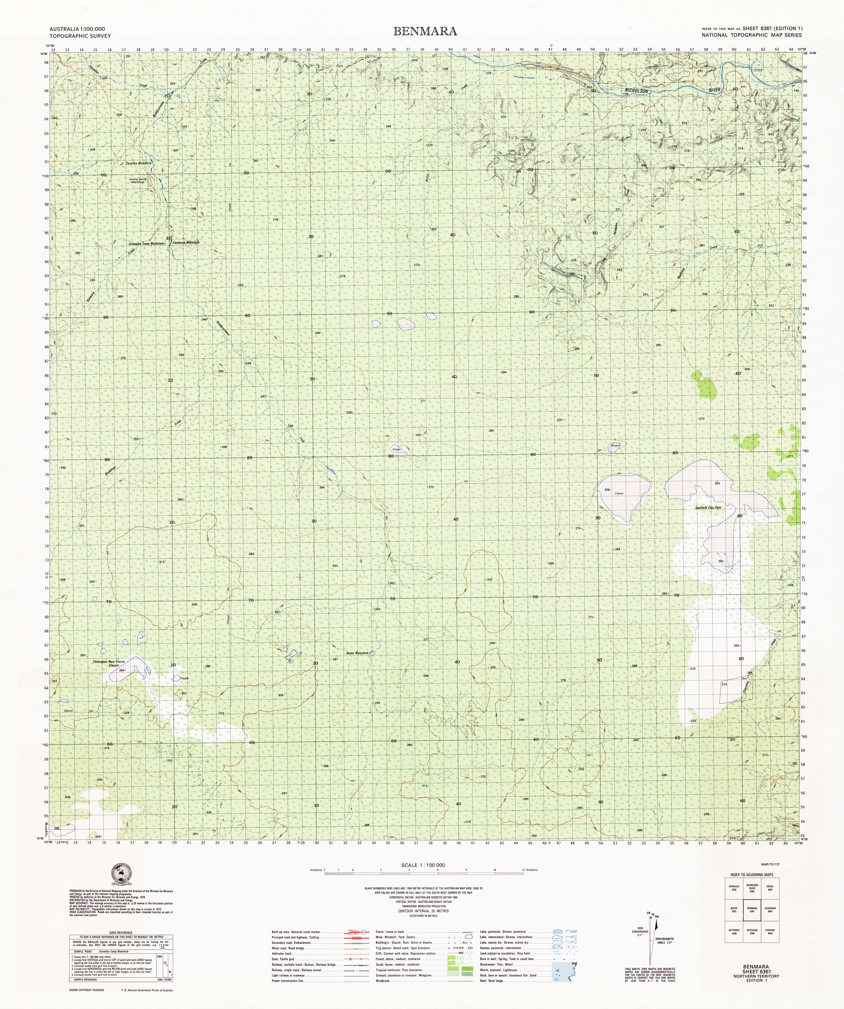 6361 Benmara 1:100,000 Scale Topographic Map - Hiking, Camping & Outdoor Adventure Navigation