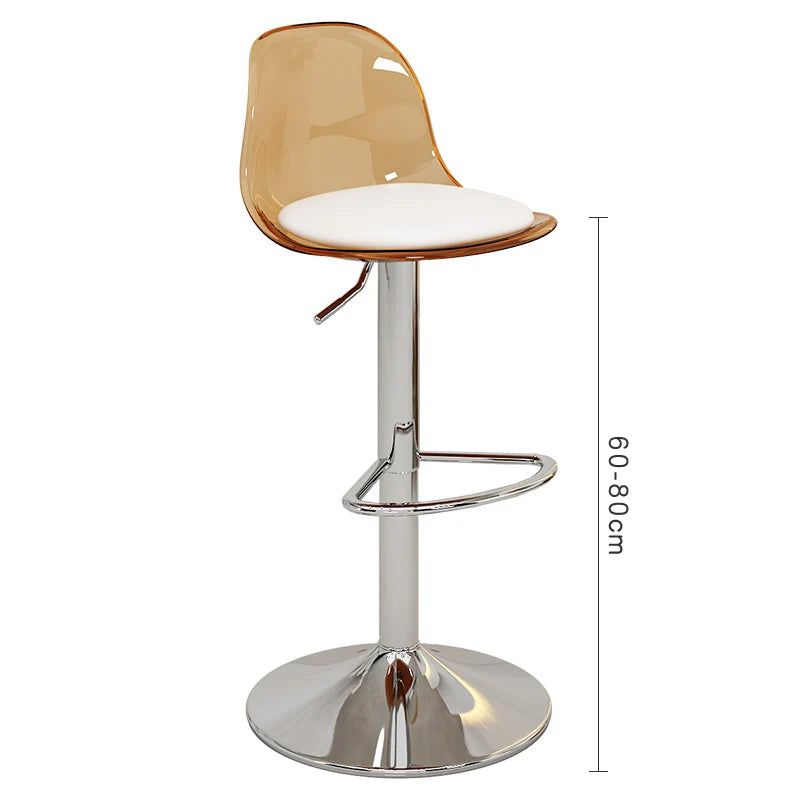 Modern Acrylic Bar Stools for Kitchen Counter - Clear Transparent Reception Stools with Comfortable Seat - Perfect for Home Bar, Kitchen Island, Restaurant & Office Reception Area