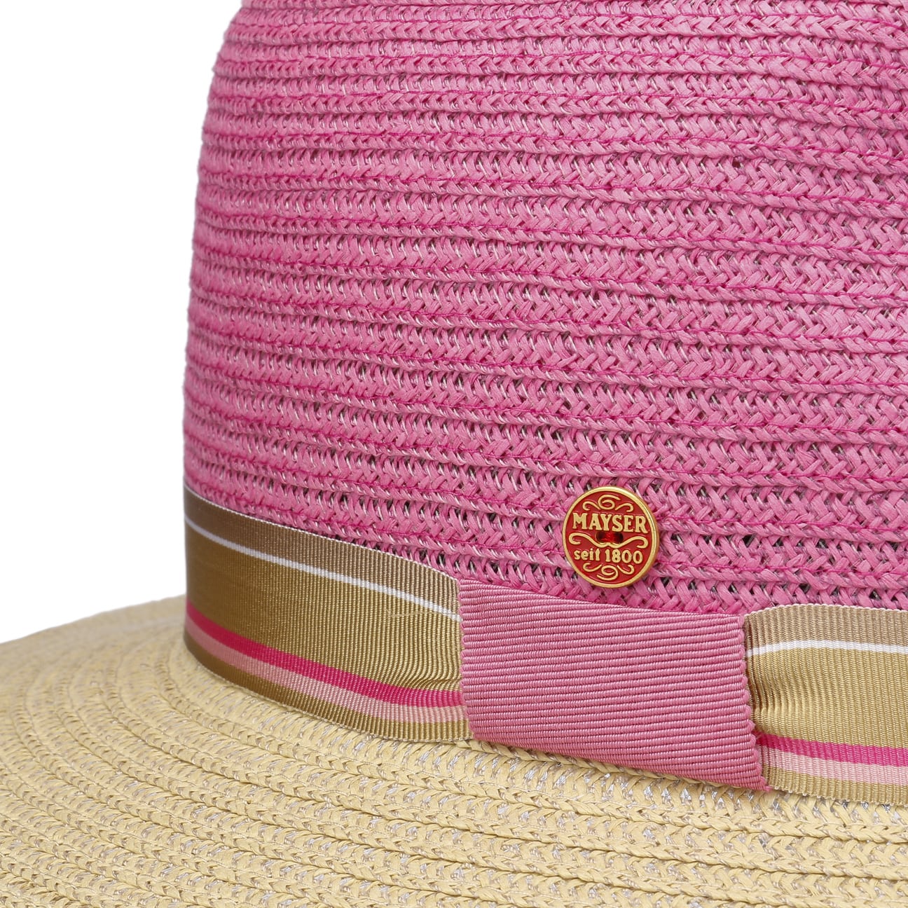 Stylish Mayser Nane Twotone Straw Hat for Women - Perfect for Travel, Beach, and Summer Outfits