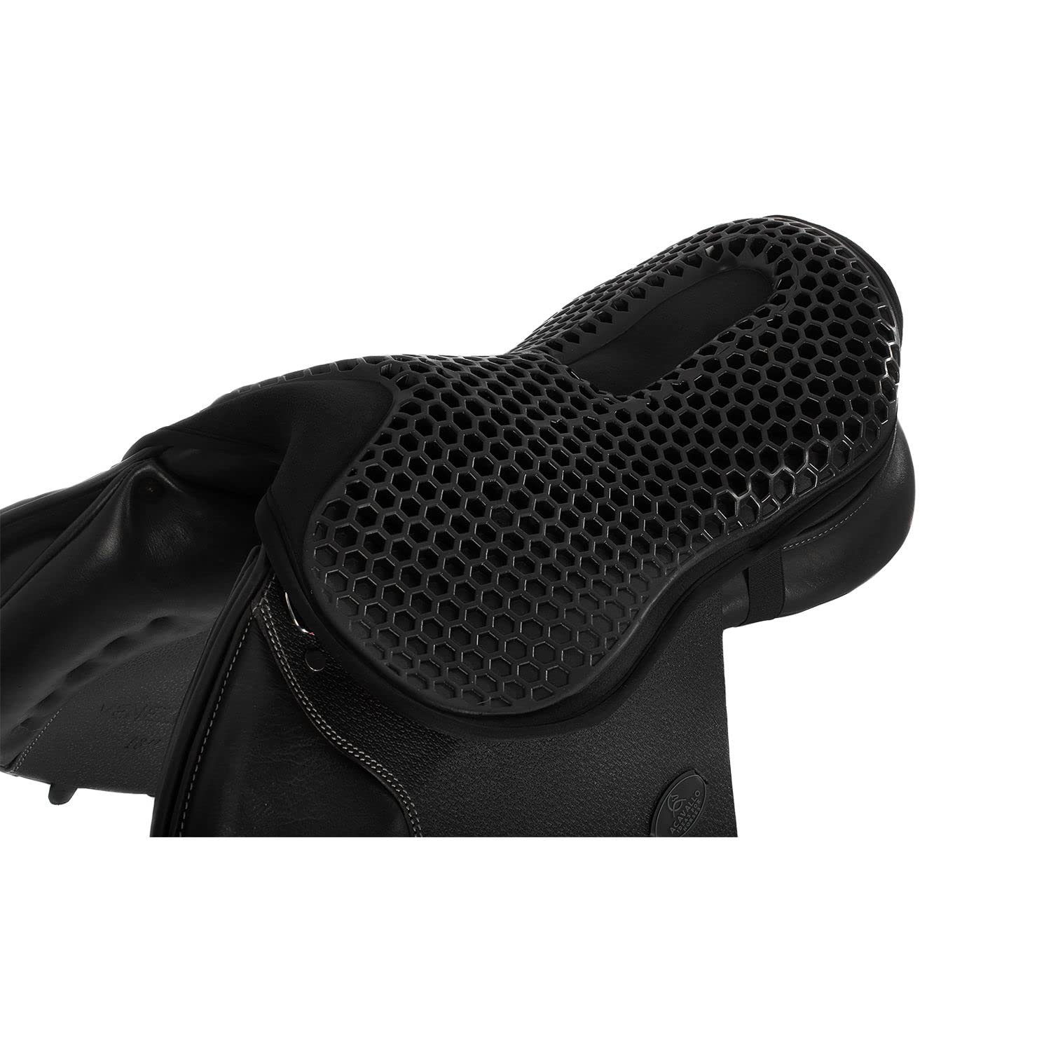 Acavallo Gel Seat Saver - 20mm Thick Orthopedic Memory Foam Cushion for Coccyx Pain Relief - Large Black Horse Riding Saddle Pad - Perfect for Equestrian, Cycling & Office Chairs