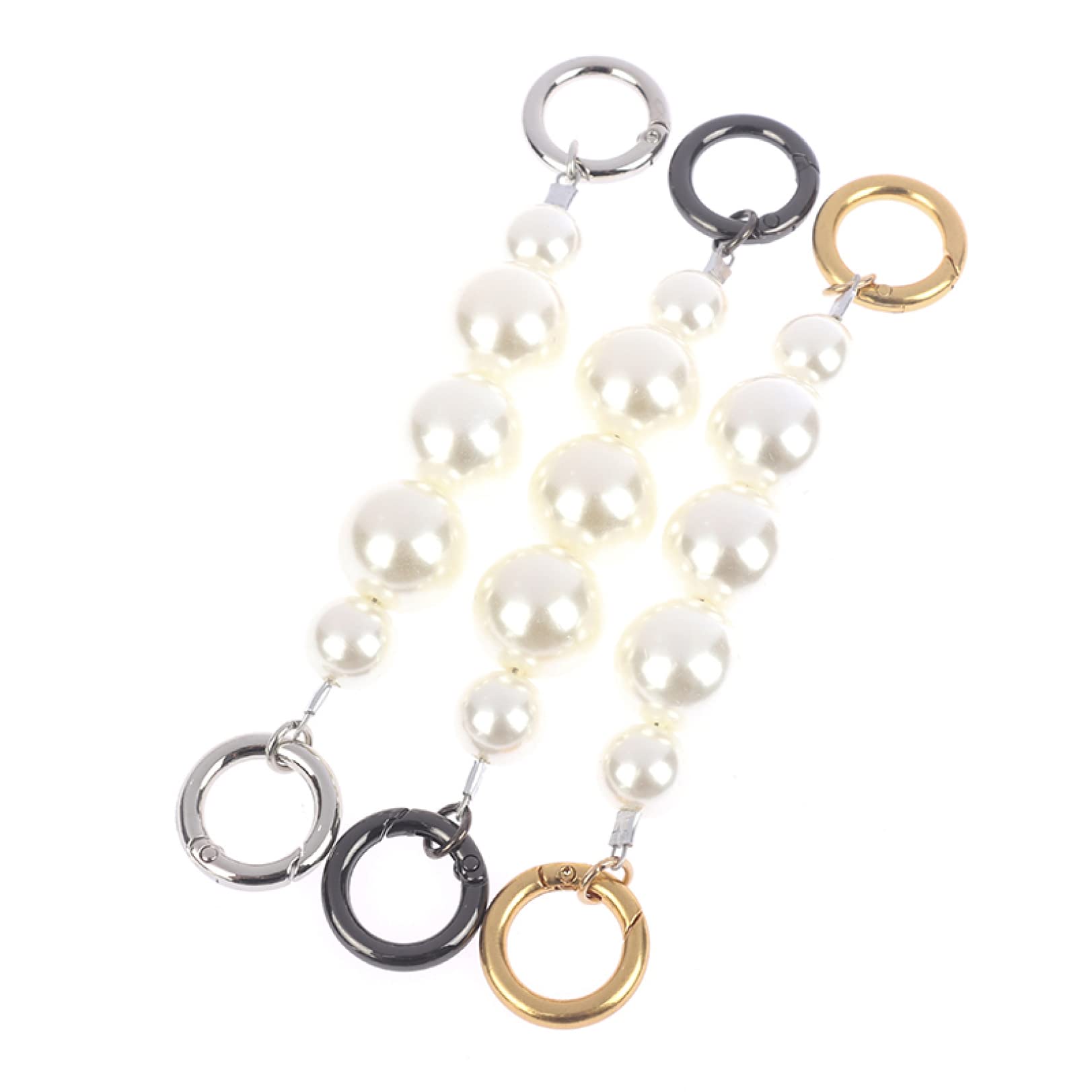 Elegant Pearl Beaded Bag Chain Extender with Ring Buckle - Adjustable Purse Handle Replacement Strap for Women's Crossbody Bags & Handbags - Perfect Valentine's Gift, Party Accessory & Everyday Fashion Statement