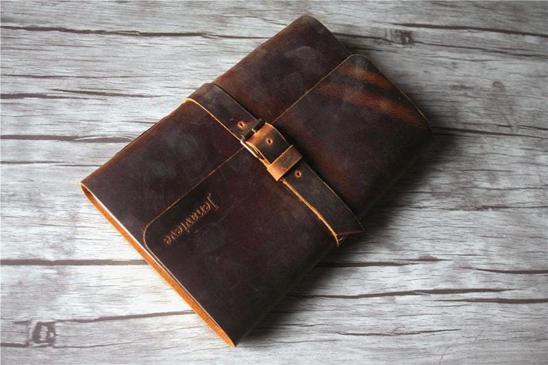 Personalized Leather School Memory Book - Custom Photo Album for Graduation, Yearbook & Keepsakes - Perfect for Students, Teachers & Parents