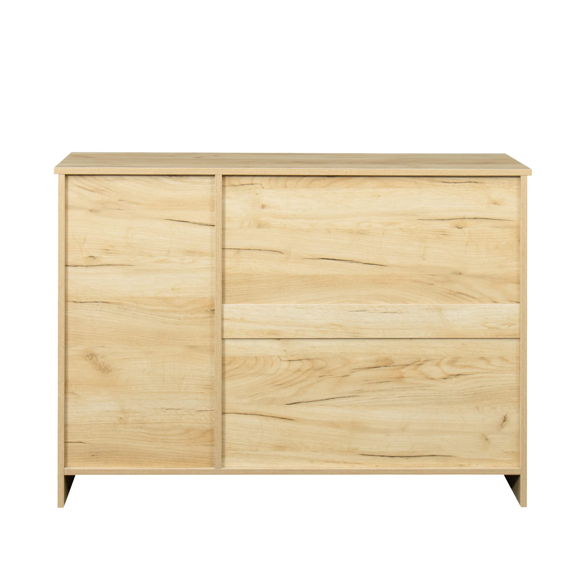 Farmhouse Style Distressed Oak Wood Buffet Sideboard with Adjustable Shelves - Kitchen Storage Cabinet, Entryway Console Table, Dining Room Server - Perfect for Farmhouse Decor & Home Organization