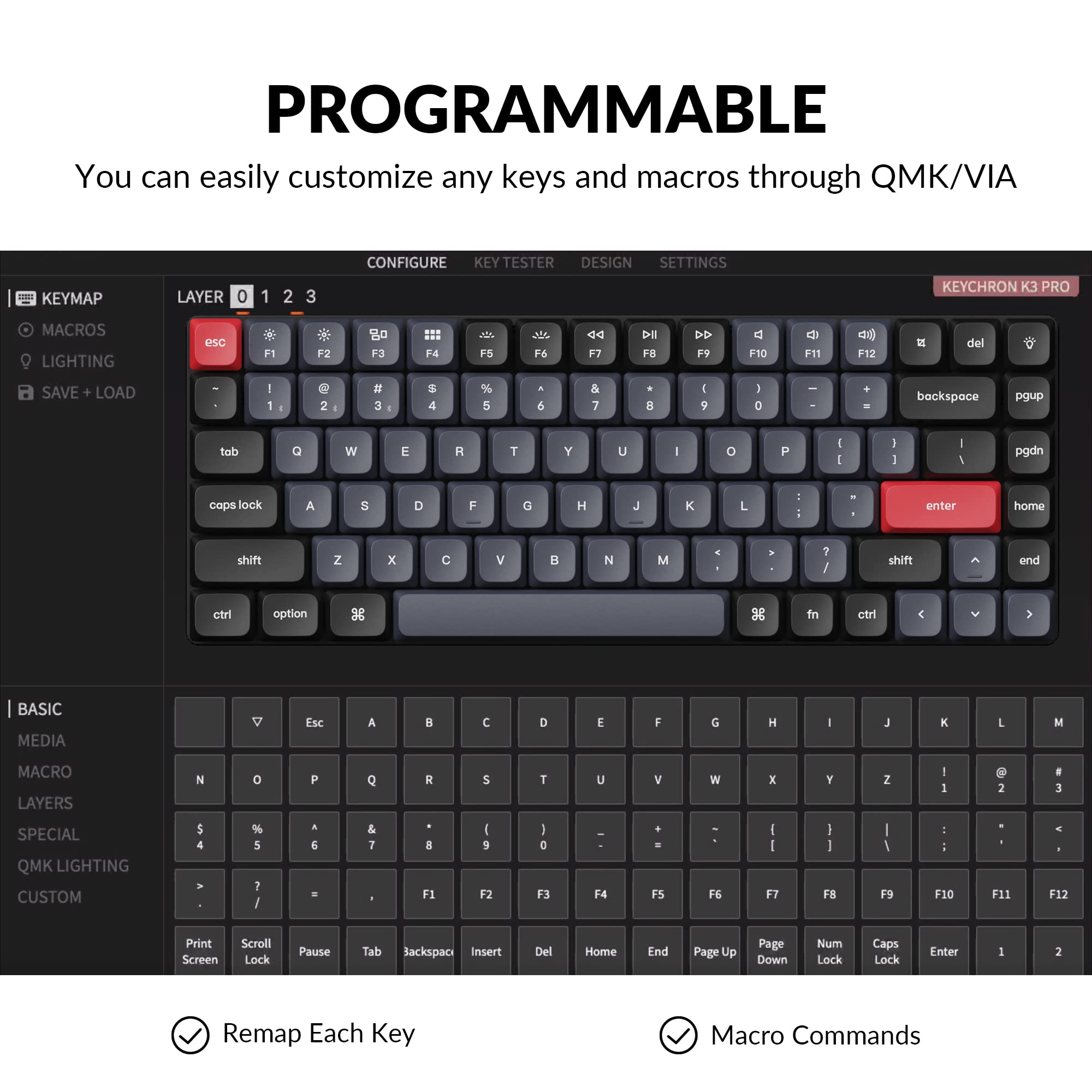 Keychron K3 Pro 75% Wireless Mechanical Keyboard - Bluetooth/Wired RGB Ultra-Slim Design, QMK/VIA Programmable, Hot-Swappable Gateron Low-Profile Brown Switches, Mac/Windows/Linux Compatible - Perfect for Home Office, Gaming & Programming