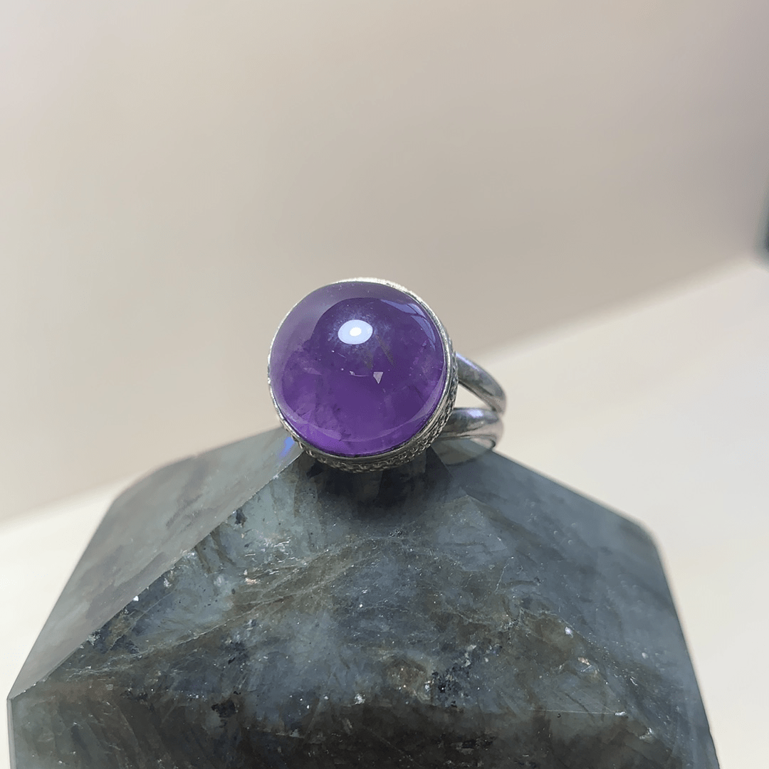 Natural Amethyst Sterling Silver Ring for Women Size 6.5 | Elegant Purple Gemstone Jewelry Gift for Birthday, Anniversary & Special Occasions