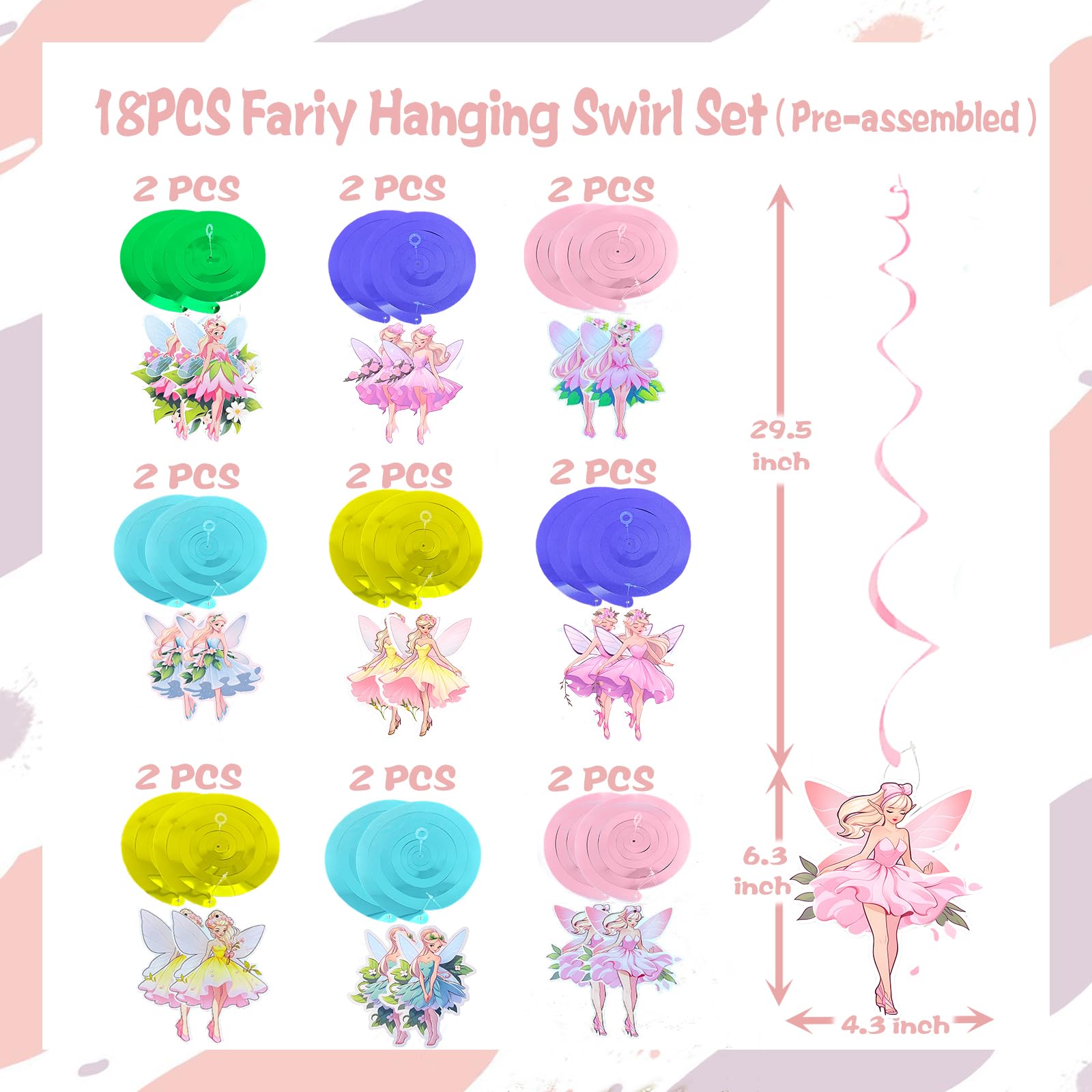18PCS Fairy Party Decorations Set - First Birthday Decor, Butterfly & Flower Baby Shower Supplies for Girls - Perfect for Garden Parties, Fairy Themed Events & Magical Celebrations