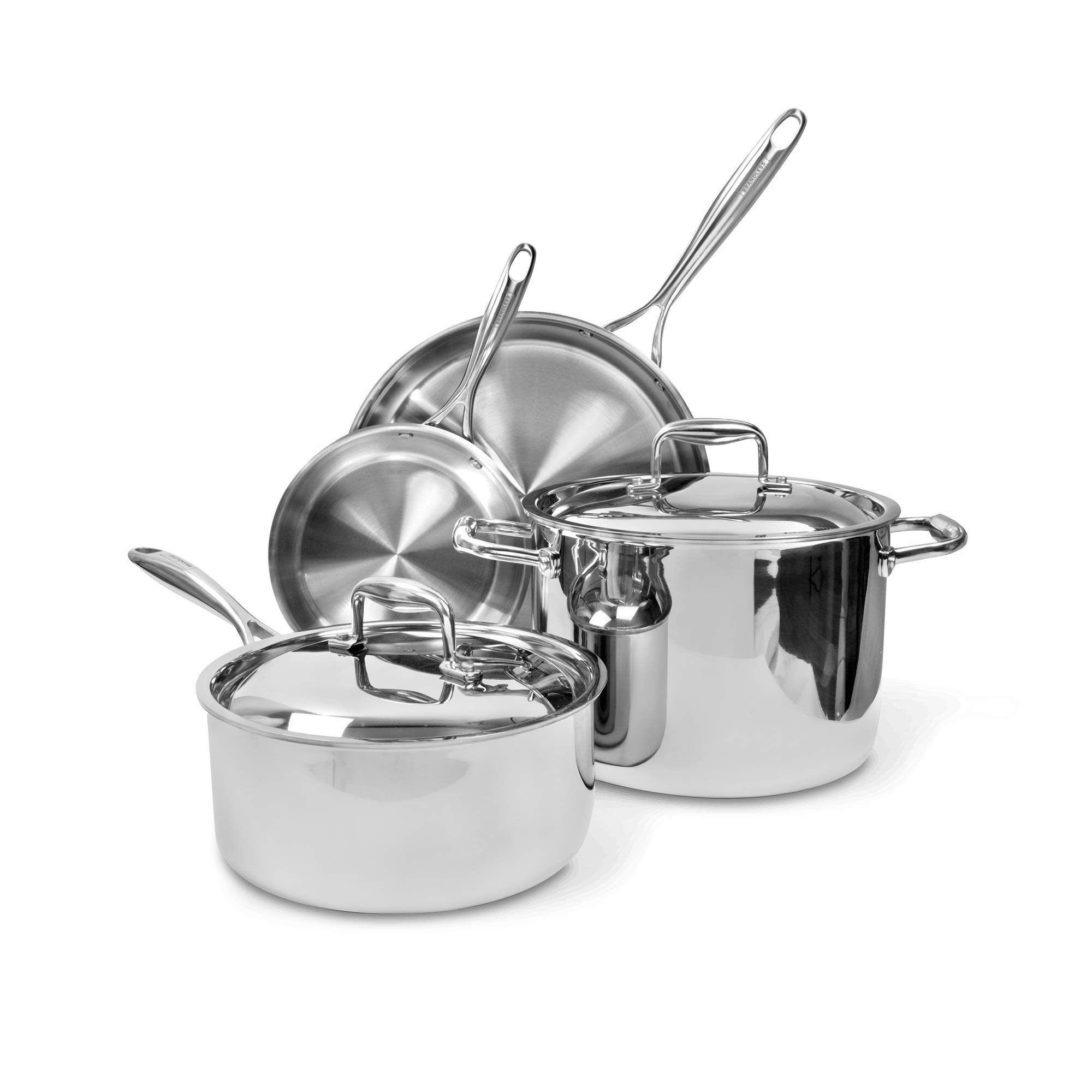 Premium Stainless Steel Cookware Set - 6-Piece Nonstick Kitchen Pots & Pans for Induction Cooking | Durable & Dishwasher Safe | Perfect for Home Chefs & Professional Kitchens