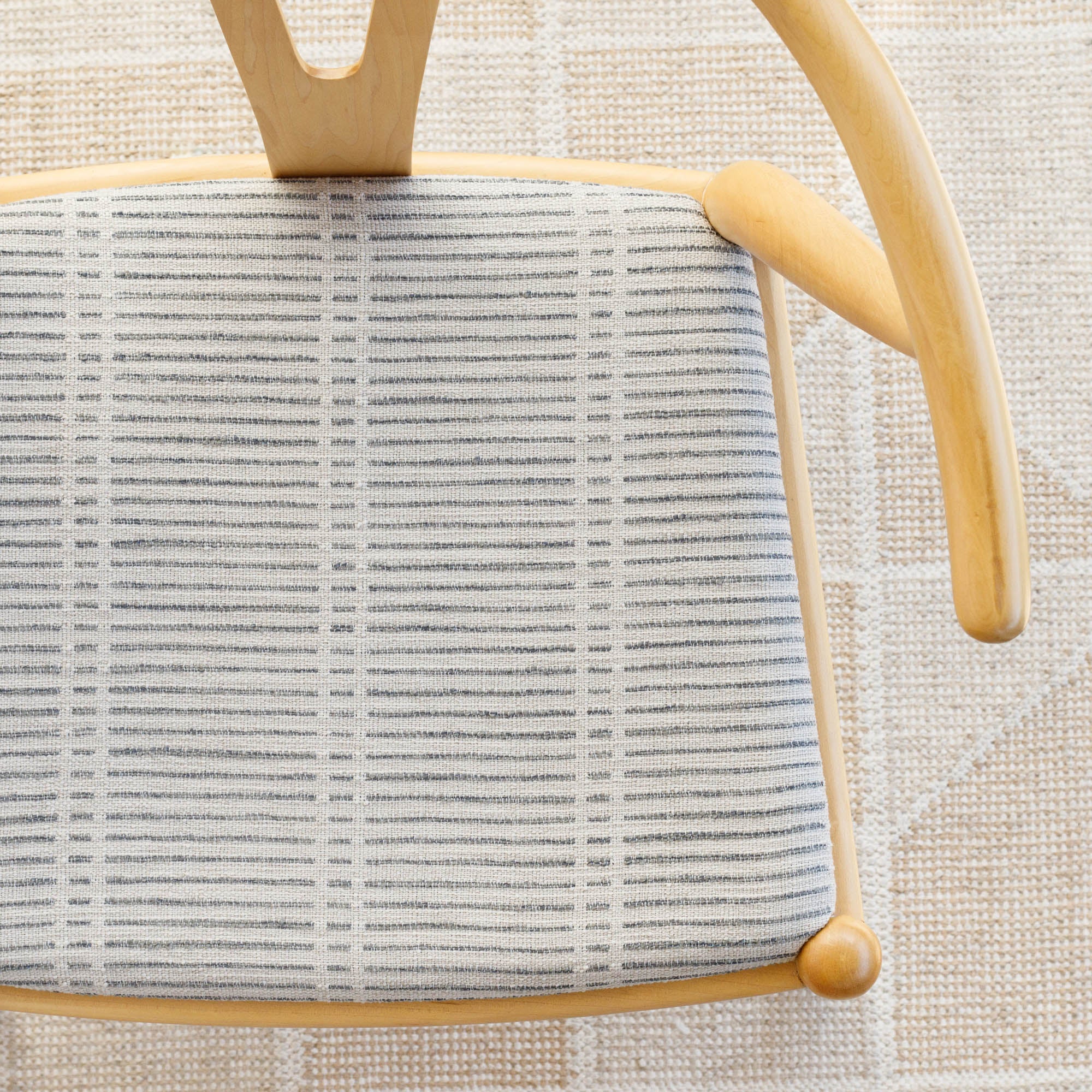 Premium Carson Stripe Fabric - Stone Blue Cotton Blend Upholstery Material for Sofa, Curtains & Home Decor Projects