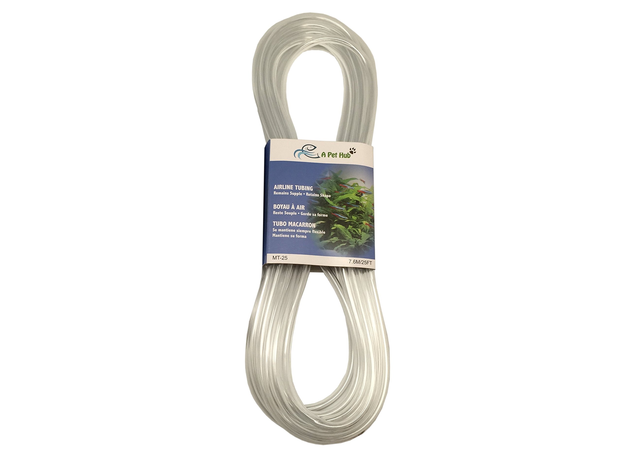 25' Aquarium Air Line Tubing for Fish Tank - High-Quality Flexible Oxygen Tubing for Aquariums, Air Pumps, and Bubbles - Perfect for Freshwater & Saltwater Fish Tanks, Hydroponics, and Pond Aeration