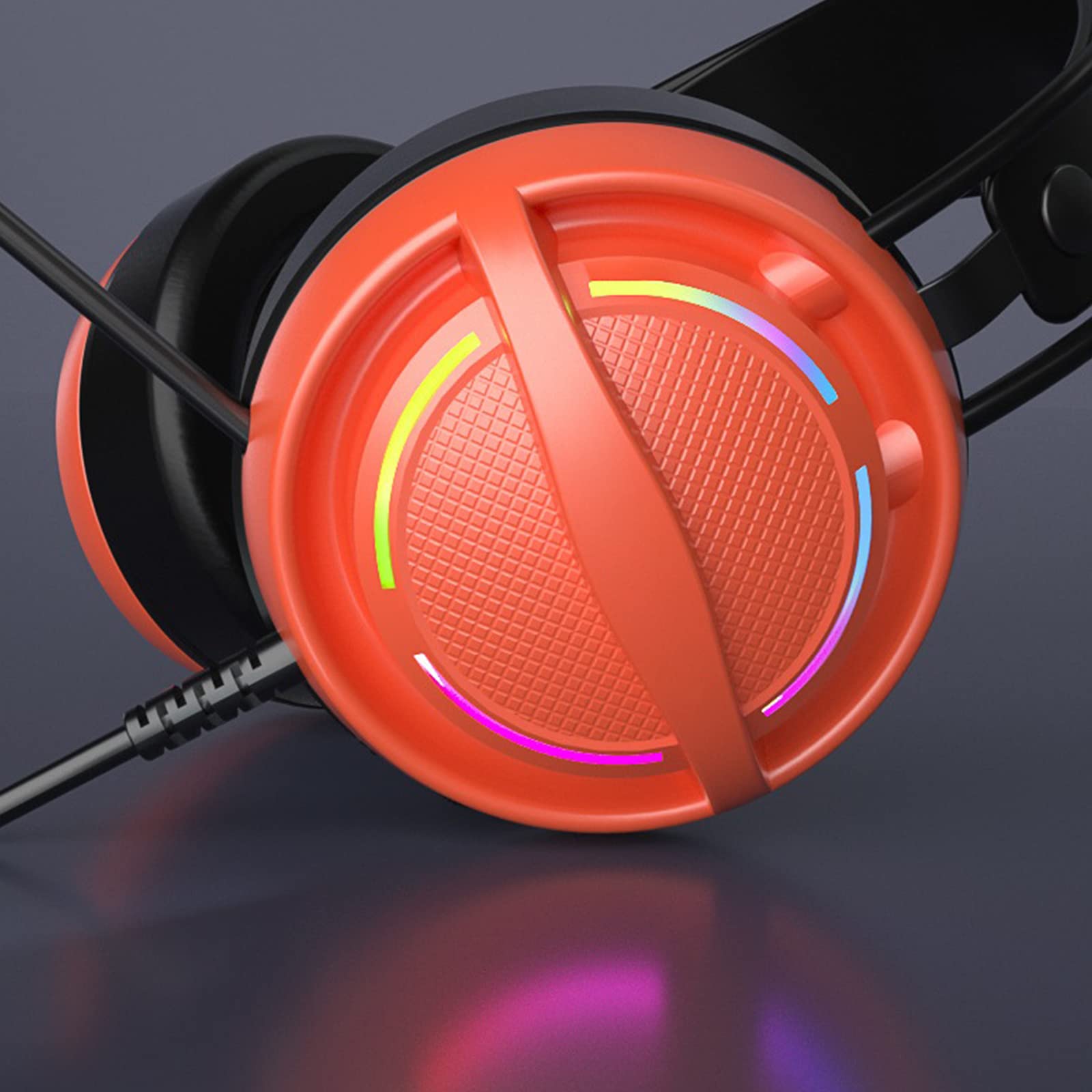 HOOLRZI Foldable LED Gaming Headset with Microphone - Noise Cancelling Stereo Sound, USB 7.1 Surround for PC, Laptop, CSGO - Perfect for Competitive Gaming & Late-Night Sessions