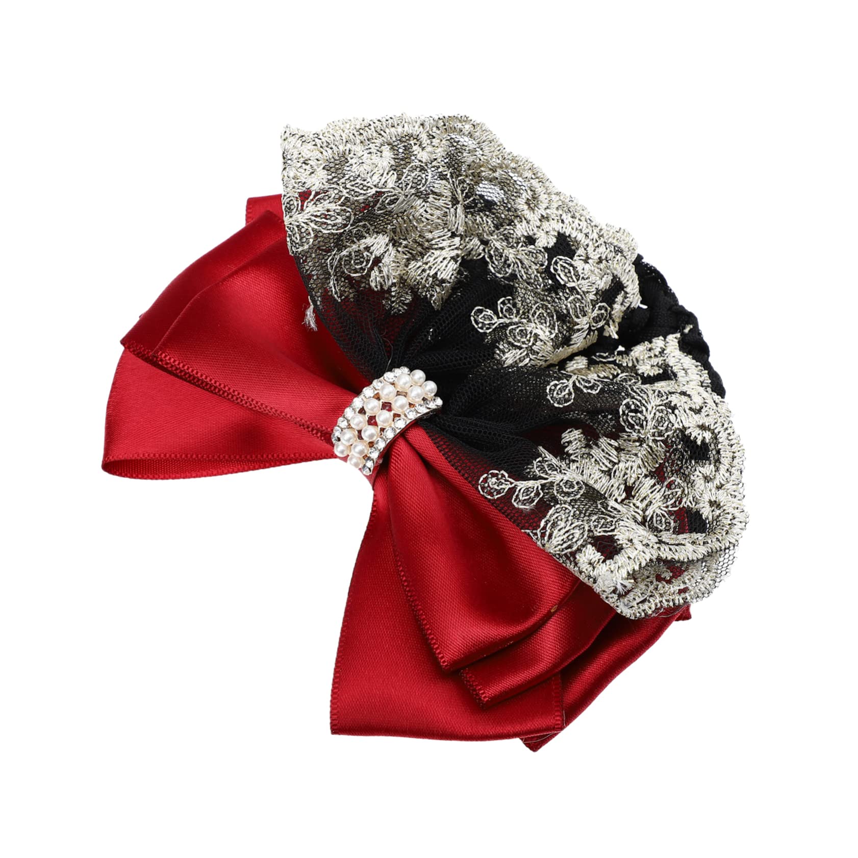 KALLORY Women's Braided Bun Hair Clip with Bow & Hairnet - Elegant Floral Hair Accessory for Ballet, Dance, Skating, Work & Crochet | Secure & Stylish Snood for Professional & Casual Use
