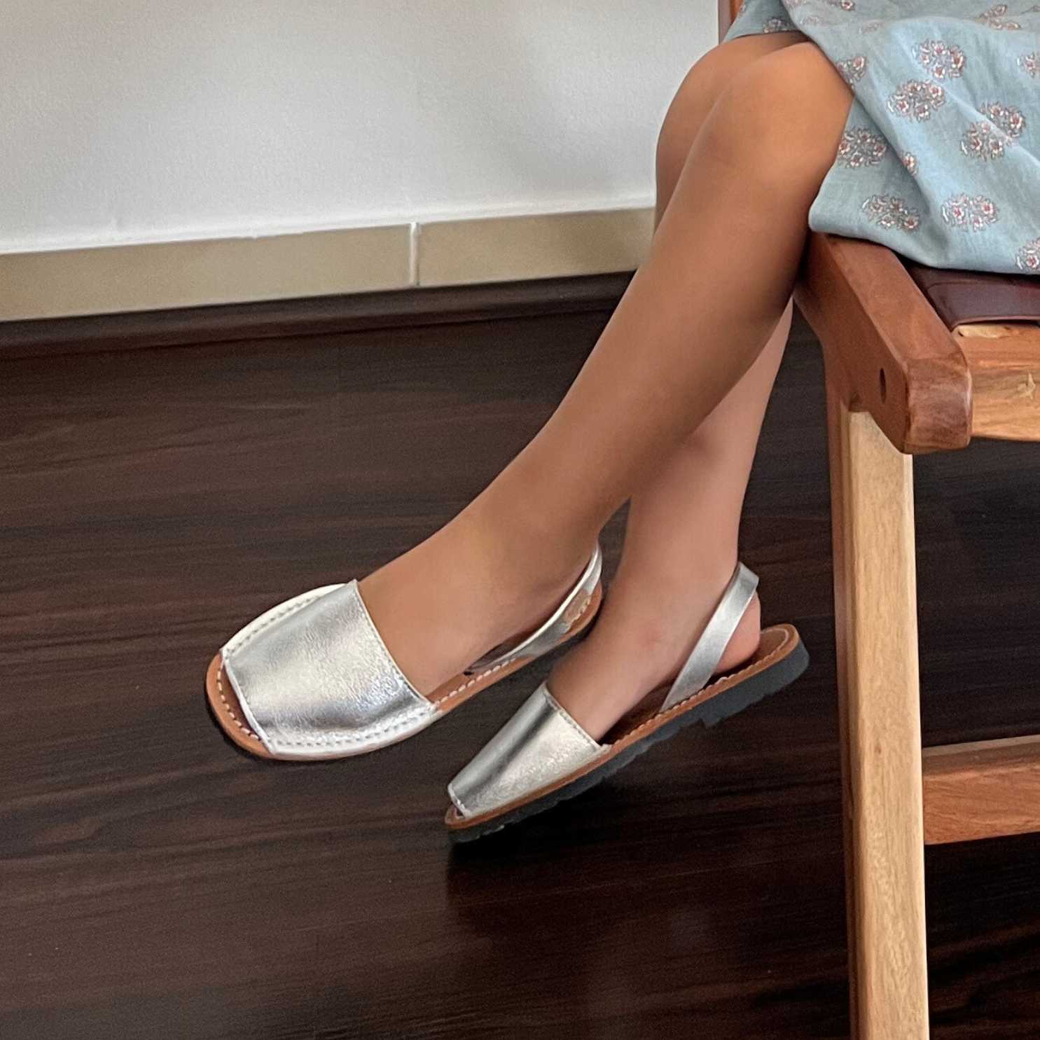 Metallic Leather Menorcan Sandals for Kids - Iker 1097 Comfortable Children's Sandals | Perfect for Beach, Summer Outfits & Casual Wear