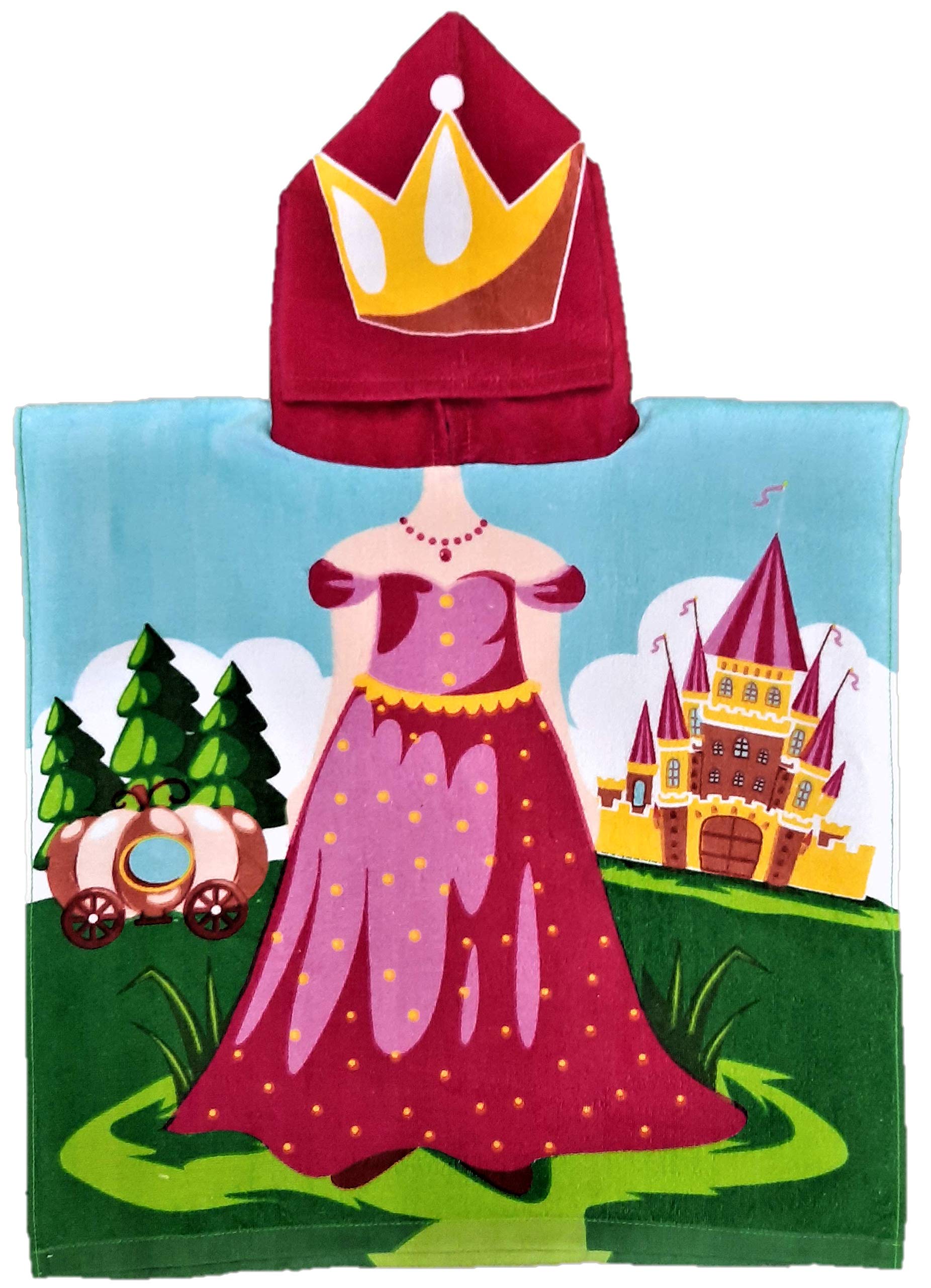 Disney Princess Fuchsia Terry Bath Towel 20x40 - Soft & Absorbent for Kids, Bath, Pool, and Beach