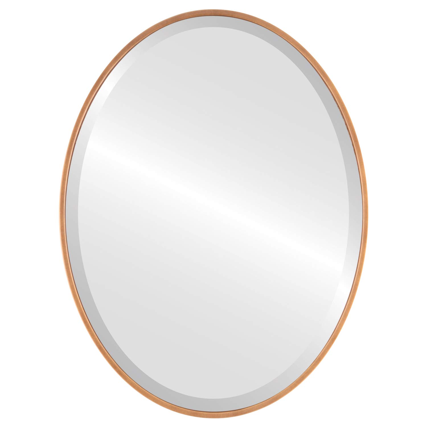 OVALCREST - 18.6x24.6 Inch Oval Wooden Beveled Wall Mirror - Sunset Gold Finish - Singapore Style Home Decor for Bathroom, Vanity, Bedroom, Living Room & Hallway - Perfect for Makeup, Dressing & Interior Design