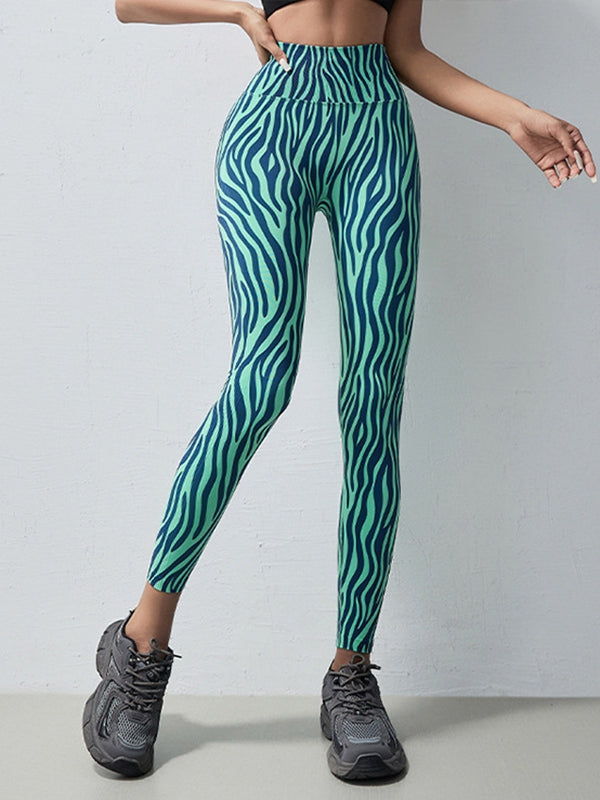 ZASUWA Women's Zebra Print Scrunch Butt Seamless Leggings - High Waisted Yoga Pants for Workout, Gym & Casual Wear