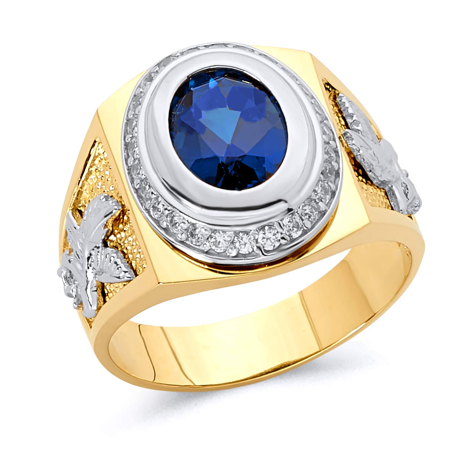14K Two-Tone Gold Ring for Men - Size 8 - Perfect for Weddings, Anniversaries & Special Occasions