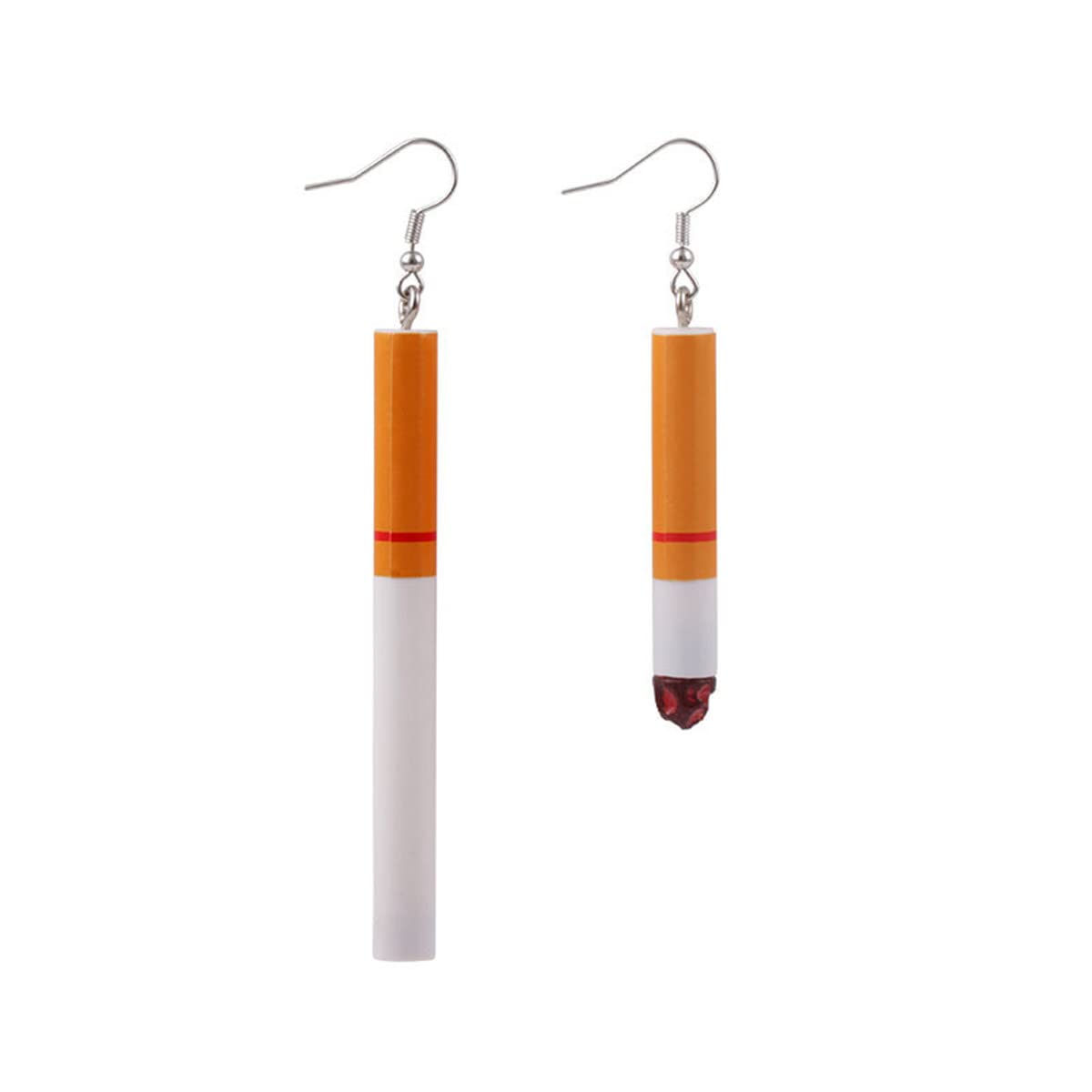 Funny Cigarette Butt Drop Dangle Earrings for Women - Punk Fashion Jewelry - Harajuku Creative & Wacky Lifelike Design - Perfect for Halloween, Cosplay, and Punk Rock Outfits