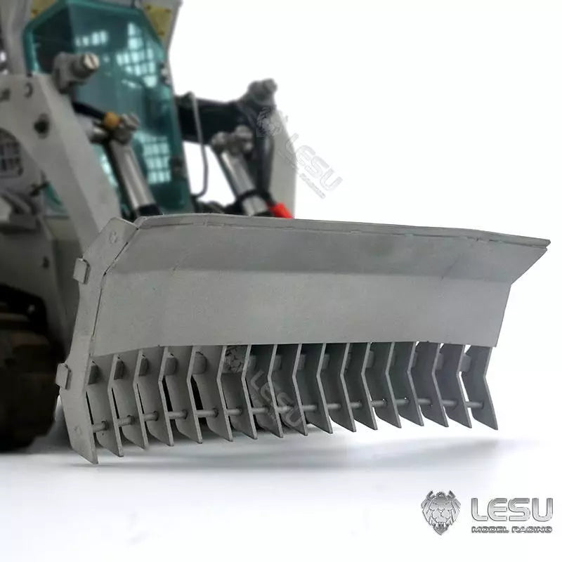 LESU 1/14 Scale Metal RC Construction Toy - Remote Control Skid Steer Loader with Tracked Dozer Blade, Openable Bucket & Hay Clamp Gripper for Kids & Adults | DIY Assembly Model, Collectible Construction Vehicle for Play, Display & STEM Learning