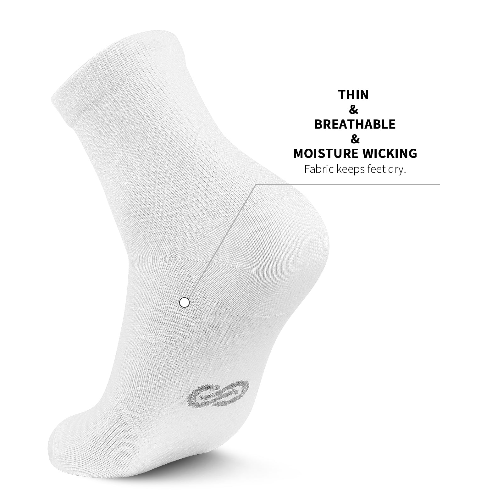 GECKOMAN x PAPLUS Athletic Quarter Socks - 2 Pairs Pack - Breathable Sports Socks for Running, Gym & Casual Wear