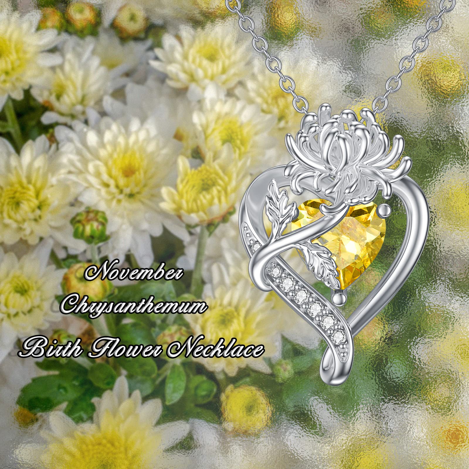 Birthstone Necklace for Women - S925 Sterling Silver Flower Pendant Jewelry, Personalized Mother's Day/Birthday Gift for Mom, Wife, Girlfriend | Perfect for Anniversary, Valentine's Day & Special Occasions
