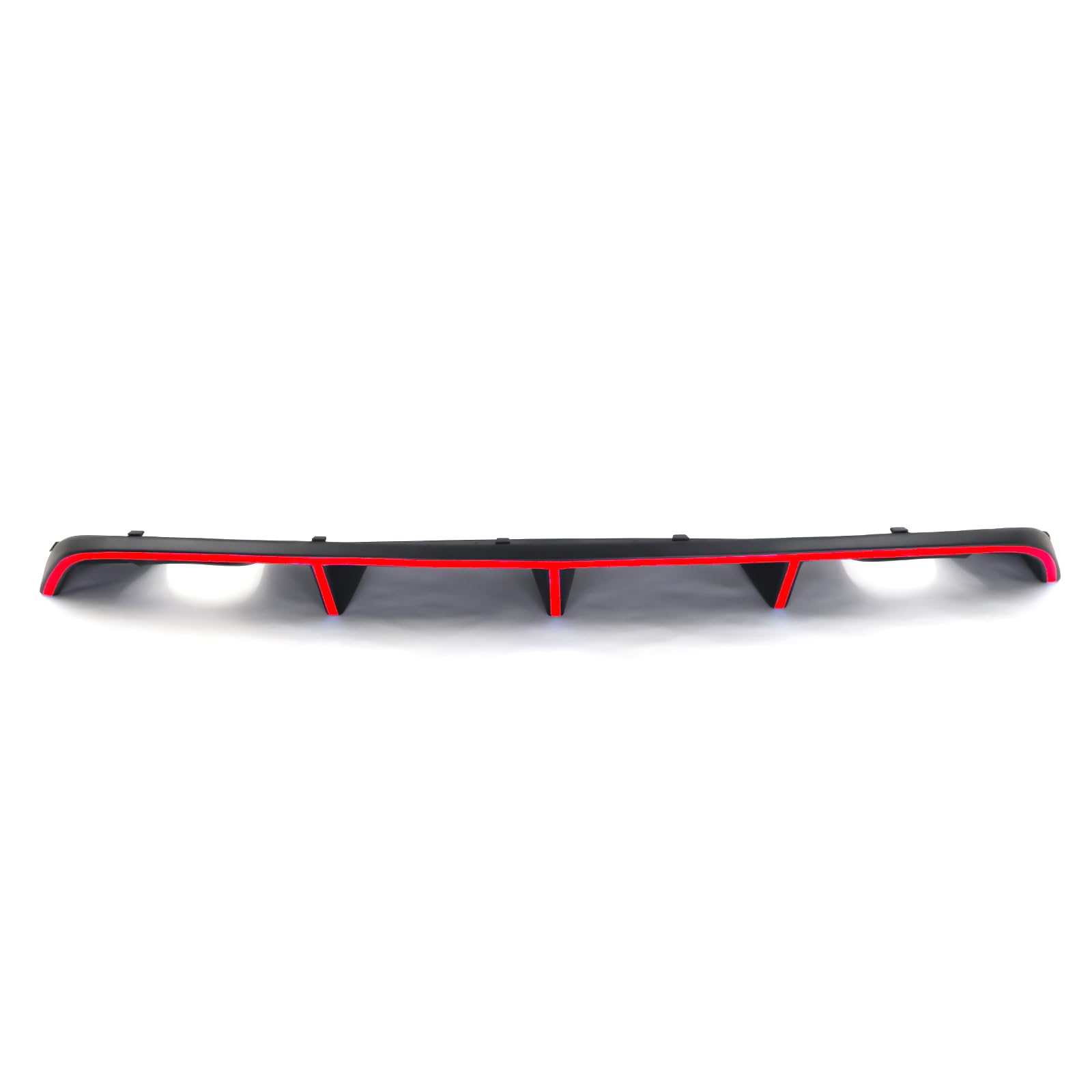 IKON MOTORSPORTS Rear Bumper Lip Diffuser for 2012-2014 Dodge Charger SRT8 | Factory Style PP Splitter with Red Reflective Tape | Lower Valance Spoiler Body Kit | Perfect for Street Racing & Car Shows