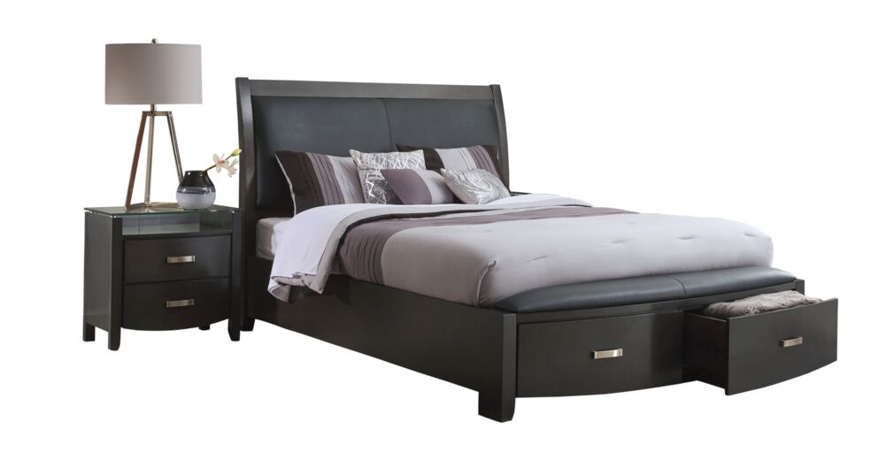 6-Piece Queen Bedroom Set with Storage - Charcoal Finish | Perfect for Small Spaces & Modern Bedroom Decor