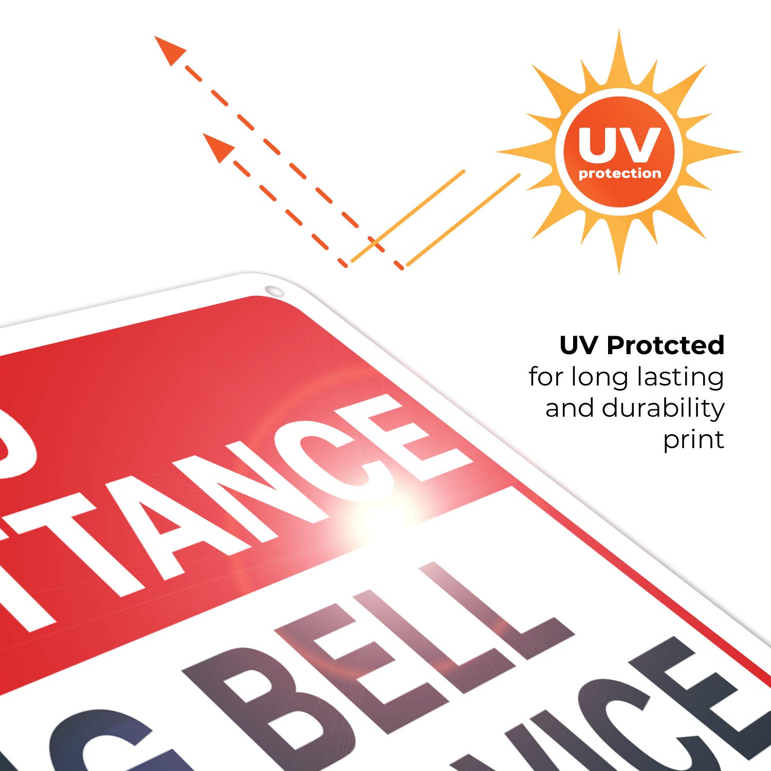 No Admittance Ring Bell for Service Sign - 10x7 Inches Rust-Free .040 Aluminum, Fade Resistant - Easy Mounting for Indoor & Outdoor Use - Made in USA - Perfect for Offices, Retail Stores & Restricted Areas