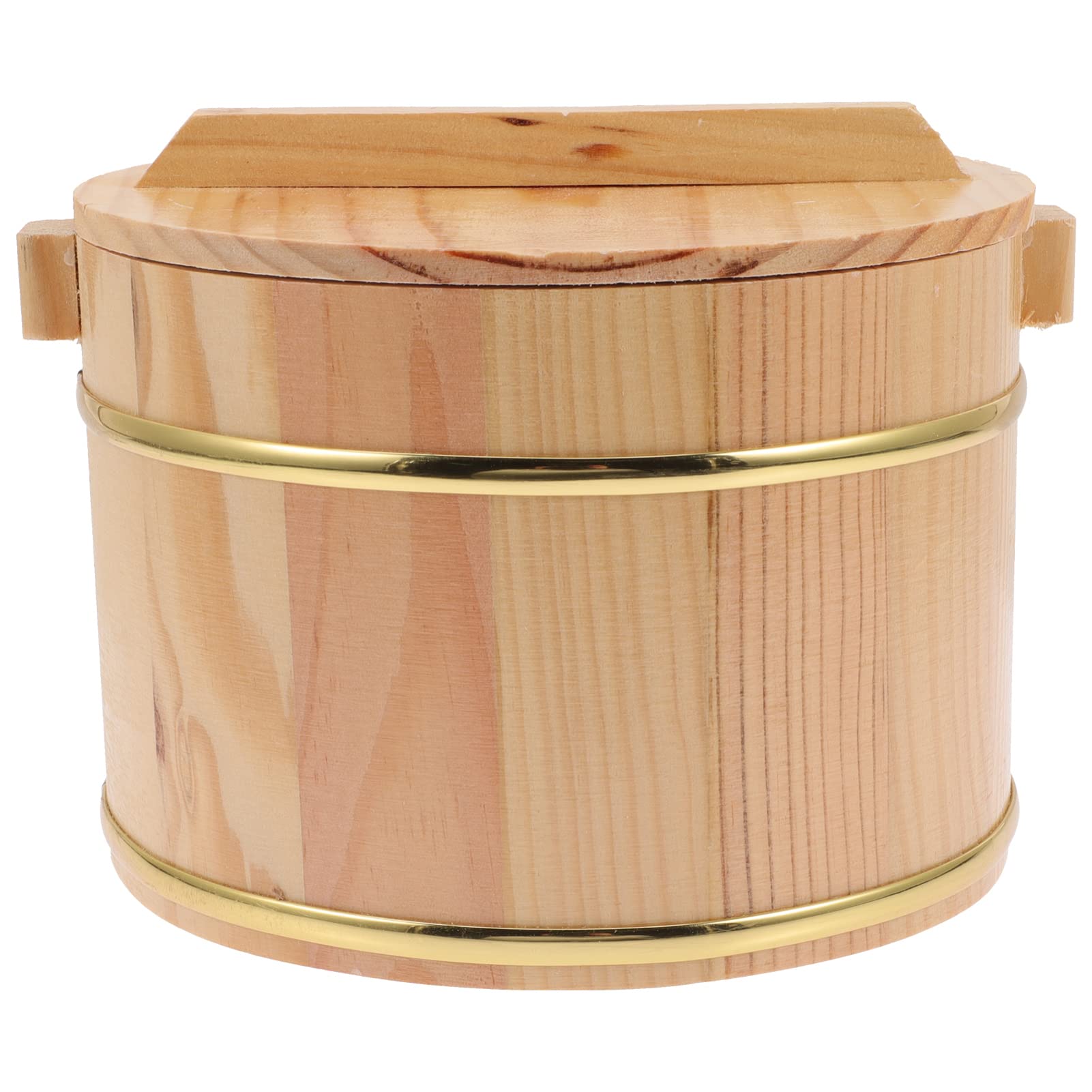 Zerodeko Wooden Rice Steamer Bucket - Traditional Japanese Rice Cooking & Storage Container for Home Kitchen, Perfect for Sushi, Onigiri & Meal Prep