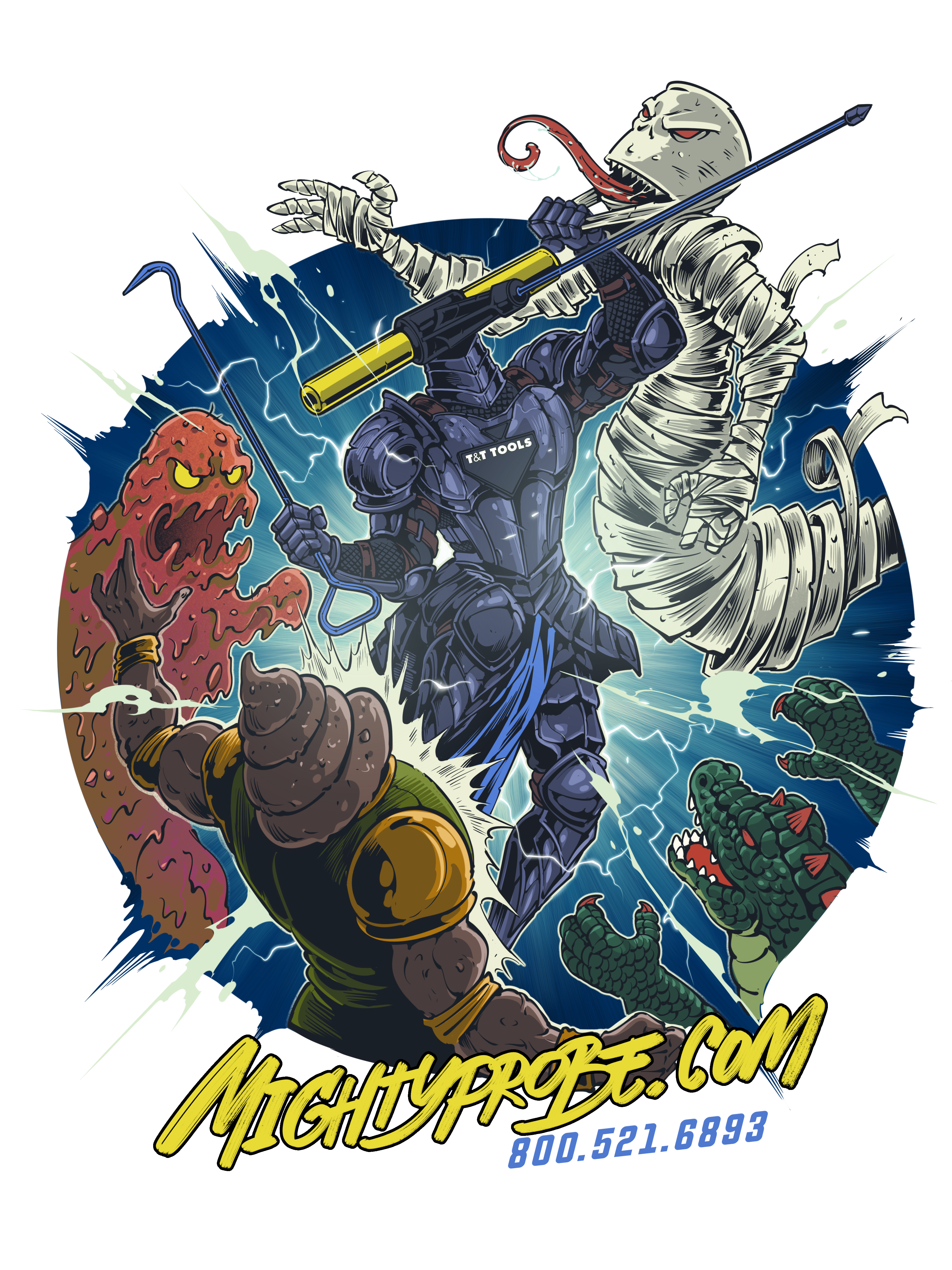 Mighty Probe Battle Graphic T-Shirt - Cool Sci-Fi Design for Men & Women - Perfect for Gaming, Cosplay, and Casual Wear