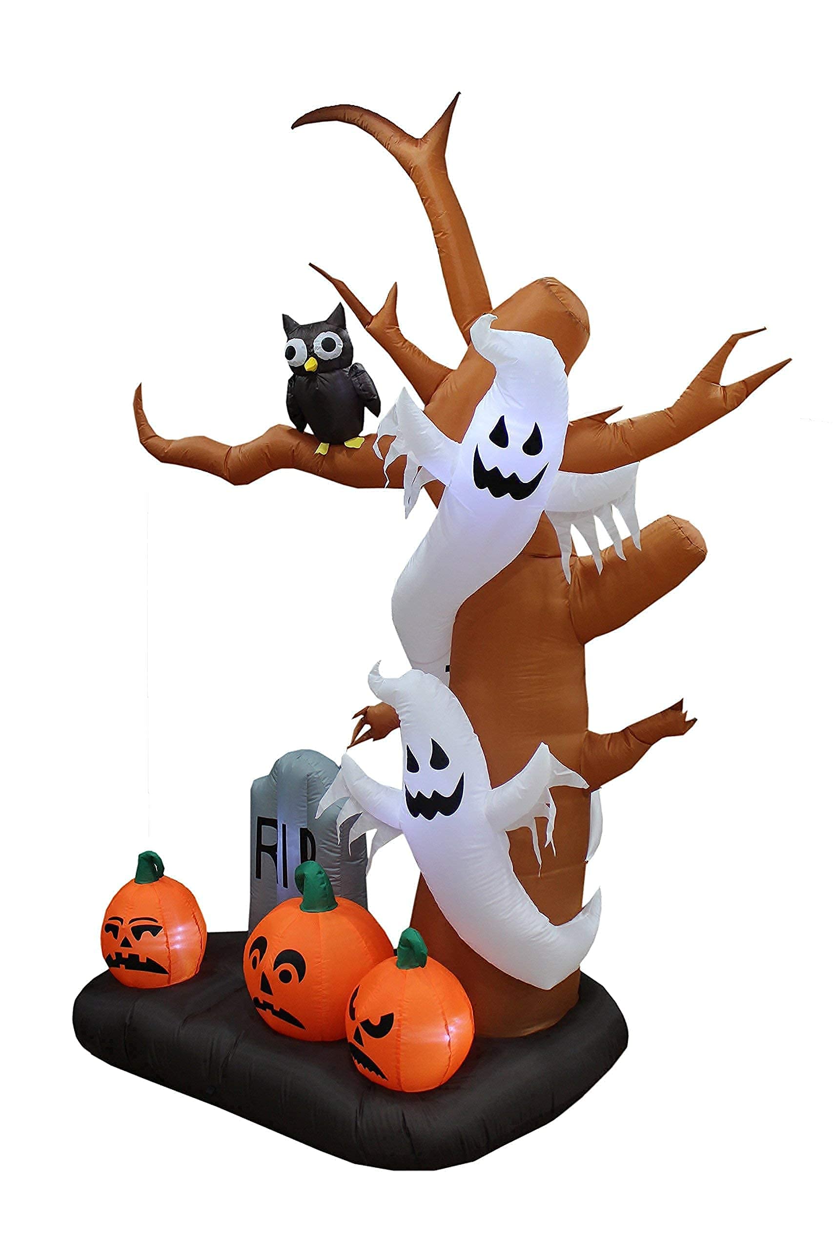 Halloween Party Decorations Bundle - 9FT Inflatable Haunted Tree & Castle Archway with Ghosts, Pumpkins, Owl, Tombstone & LED Lights - Perfect for Outdoor Yard Decor, Spooky Parties & Trick or Treat