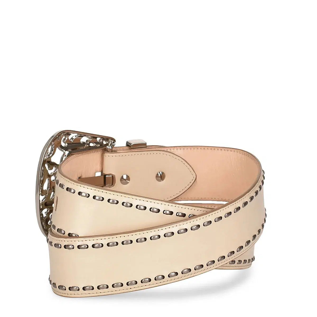 CD974RS Cuadra Paris Texas Leather Cowboy Sand Belt for Women - Western Fashion Accessory for Casual & Boho Outfits