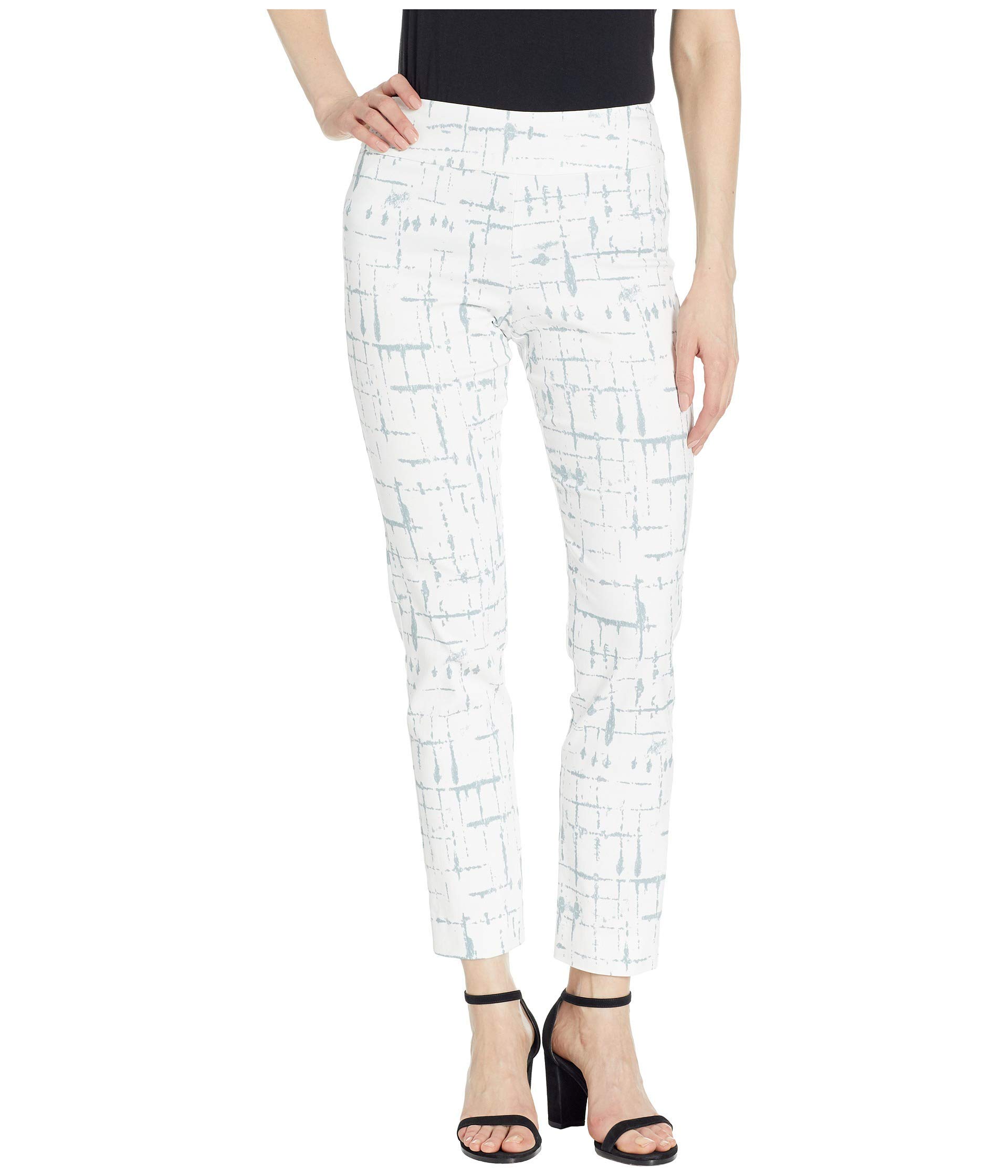 Stretch Pull-On Ankle Pants - Cement Lines (Sizes 14-28) for Work & Travel