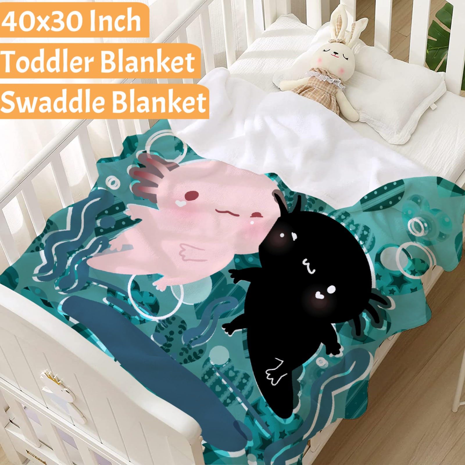 Super Soft Axolotl Plush Blanket - 40x30 Inch Cozy Throw for Bed, Couch & Sofa - Perfect Gift for Baby Girls & Kids | Cute Axolotl Design for Home Decor, Nursery & Snuggling