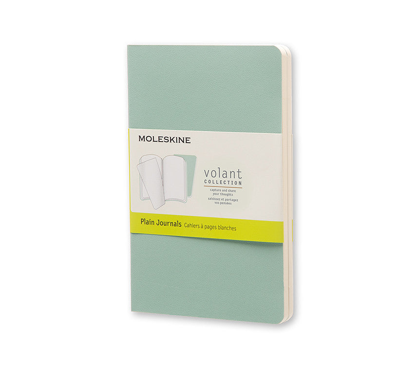 Premium Moleskine Volant Plain Notebook Set of 2 - Slim Pocket Journal for Writing, Sketching & Note Taking - Perfect for Students, Artists & Professionals On-The-Go