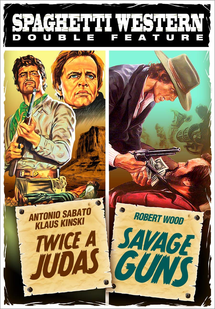 Spaghetti Western Double Feature DVD: Twice a Judas & Savage Guns - Classic Western Movies for Film Collectors and Movie Night Entertainment