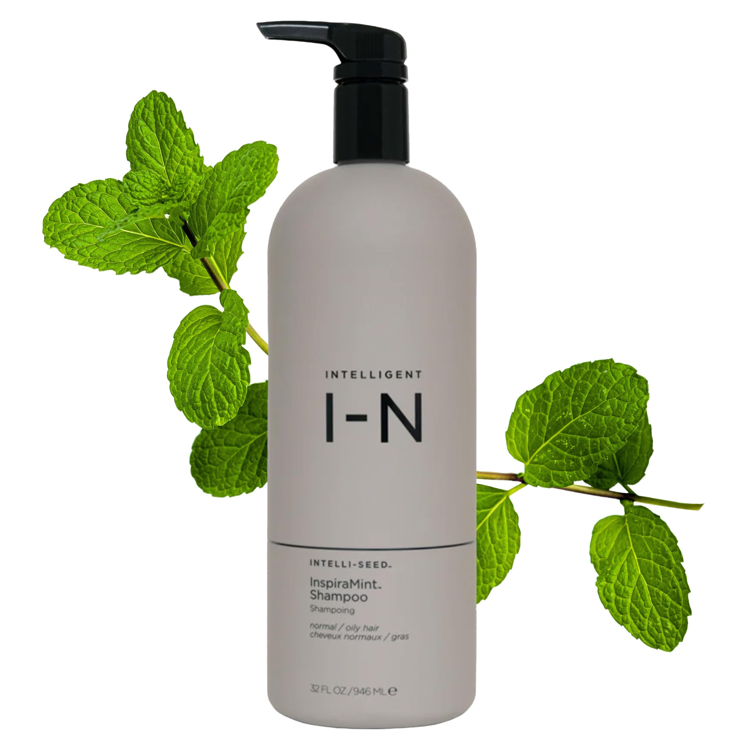 Intelligent Nutrients InspiraMint Shampoo - Organic Mint Daily Shampoo for Fine & Oily Hair | Balancing, Refreshing, Color-Safe & Vegan Formula (32 Fl Oz) | Perfect for Daily Hair Care & Scalp Refreshment
