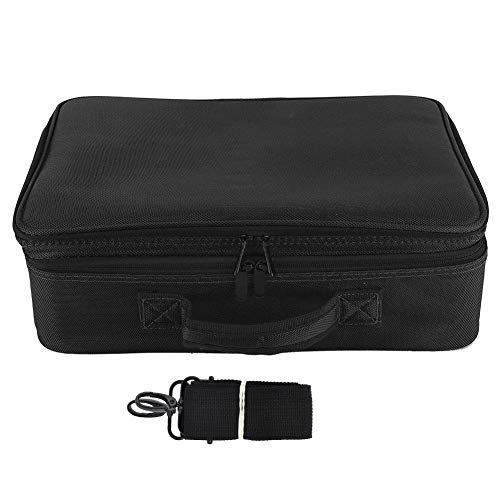 Upgraded 3-Layer Professional Makeup Bag for Artists - Portable Cosmetic Organizer with Adjustable Compartments & Shoulder Strap - Perfect for Tattoo Artists, Travel & Beauty Storage (Black)