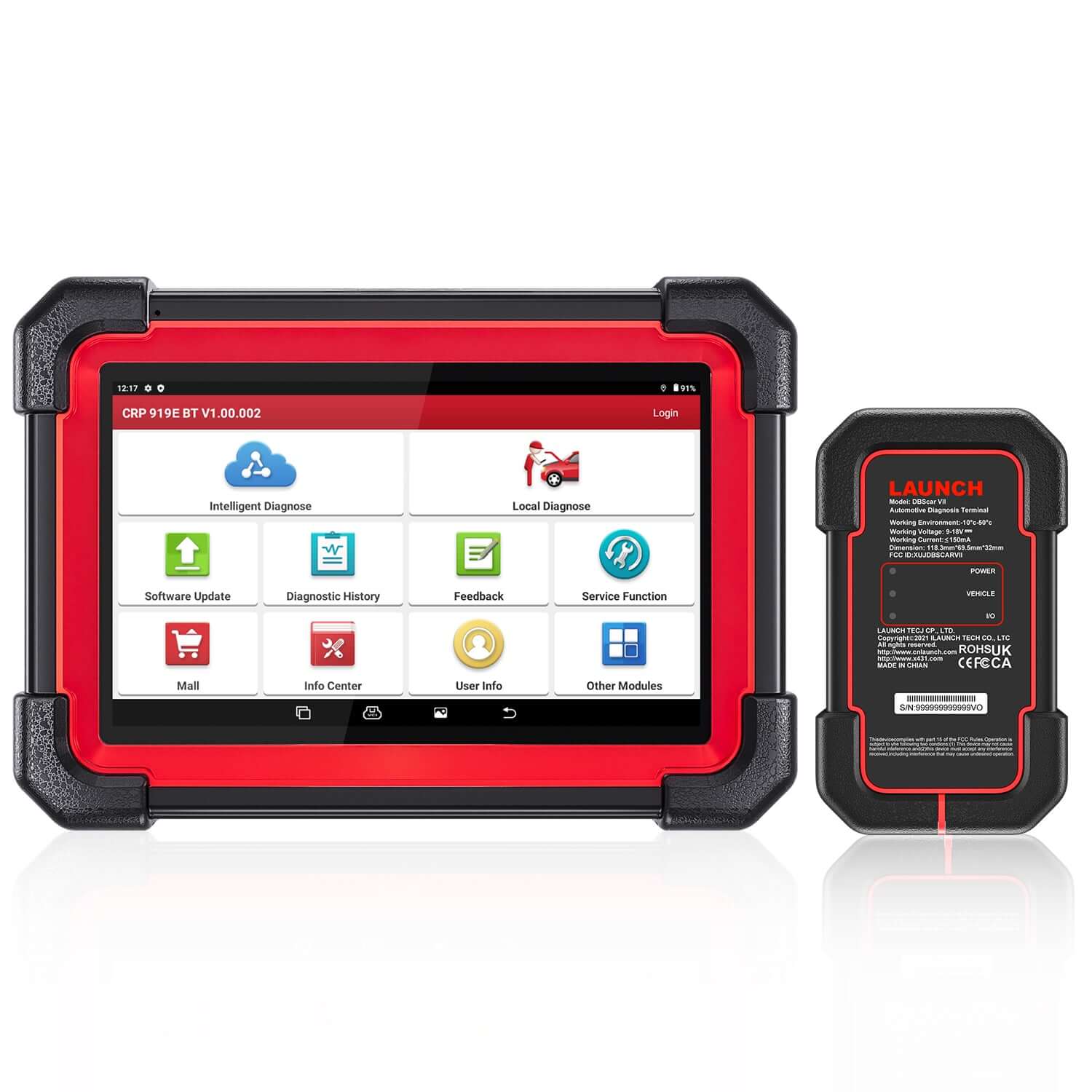 LAUNCH X431 CRP919EBT Wireless CAN FD OBD2 Scanner with Bi-Directional ECU Coding - Professional Automotive Diagnostic Tool for Car Repair & Engine Tuning (Compatible with Most Vehicles)