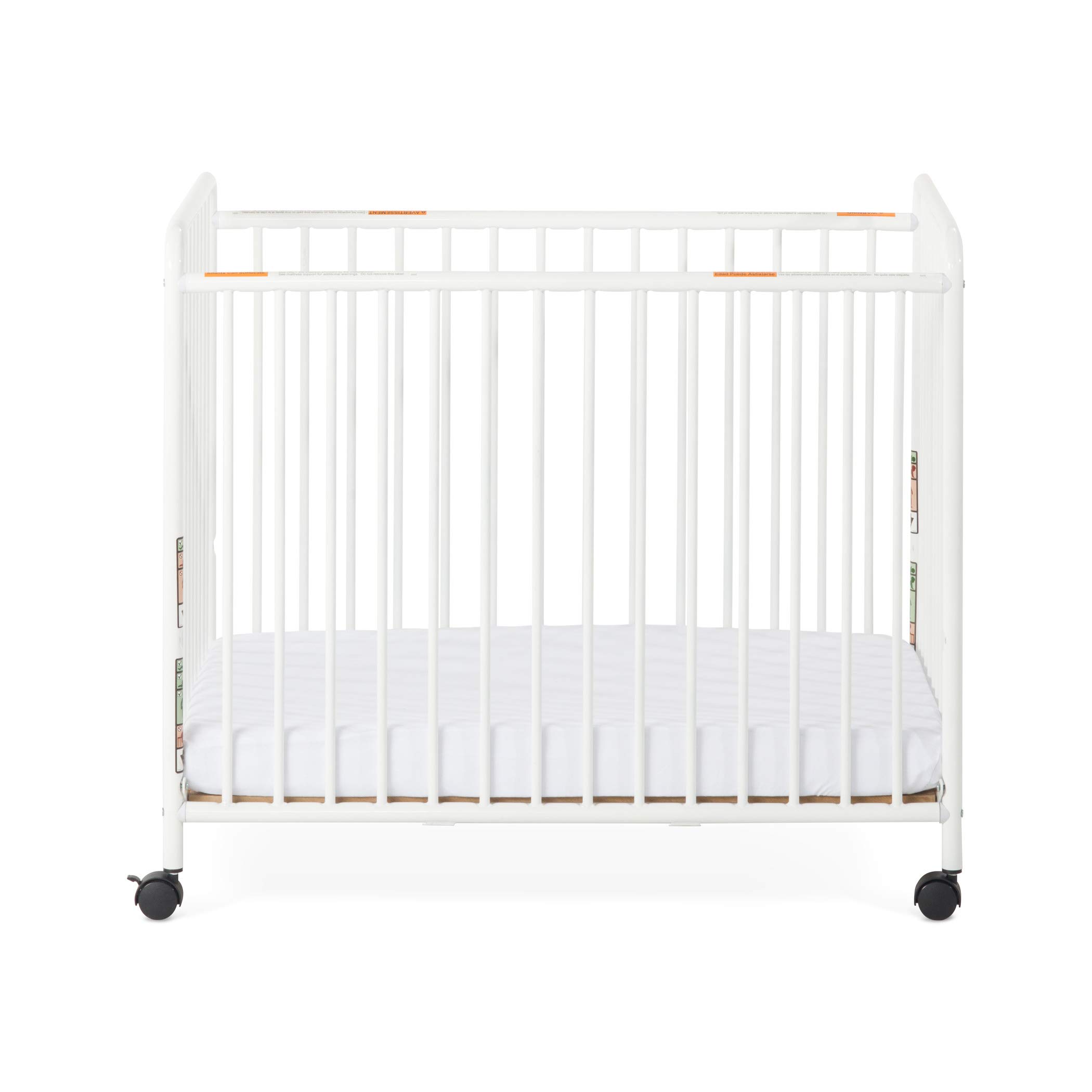 Child Craft Siesta Metal Portable Crib - Non-Folding Design with 2