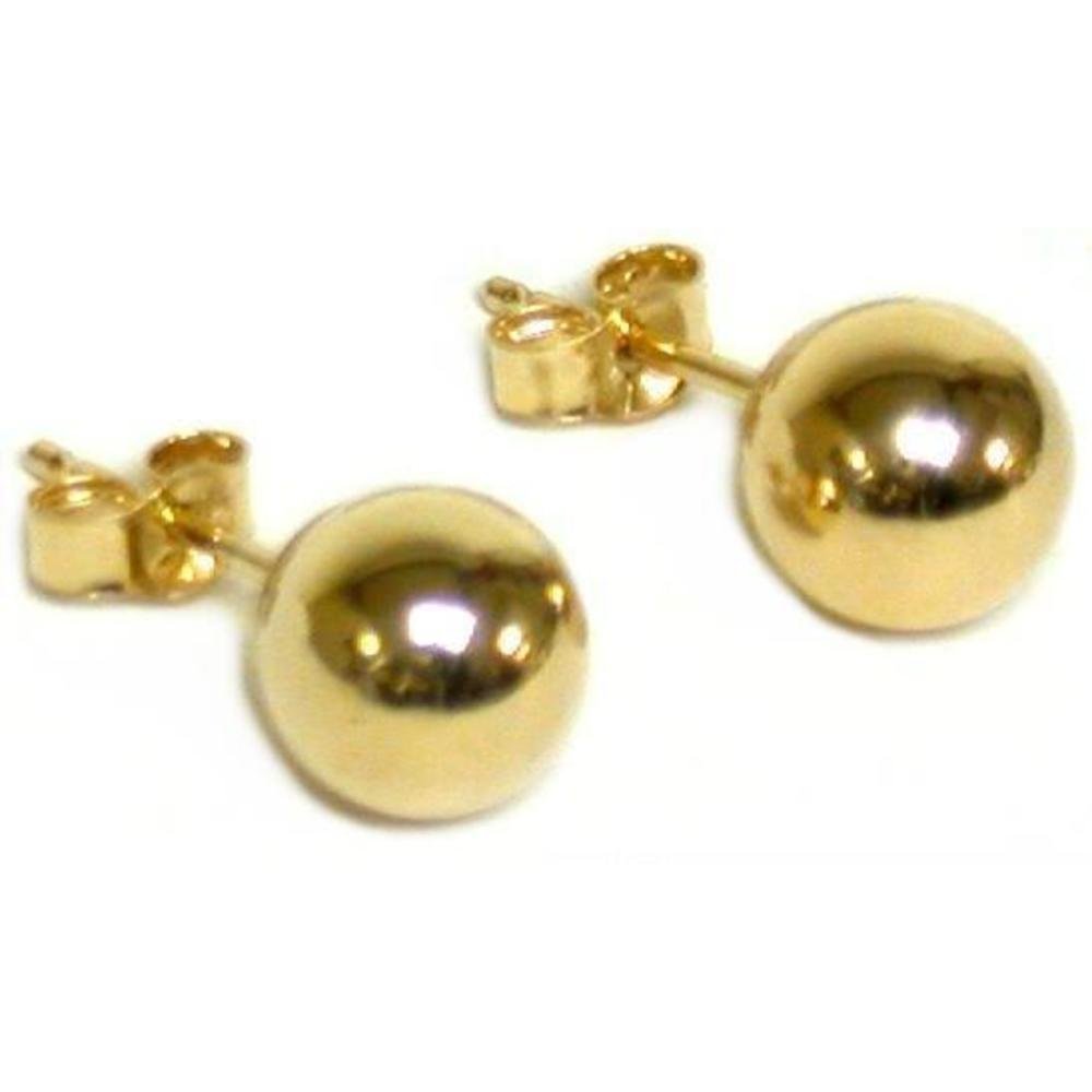 2 Pairs 14K Gold 6mm Ball Stud Earrings with Secure Ear Backs - Perfect for Everyday Wear, Gifts & Special Occasions