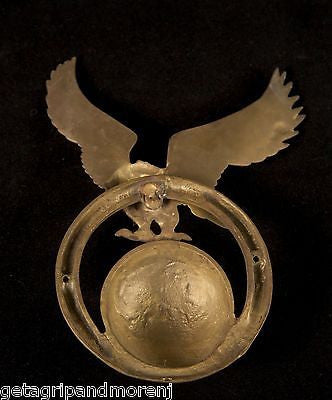 BRASS EAGLE Flying Over Earth Wall Decor - Handcrafted Metal Ornament for Home & Office - Perfect for Living Room, Bedroom, or Office Decoration