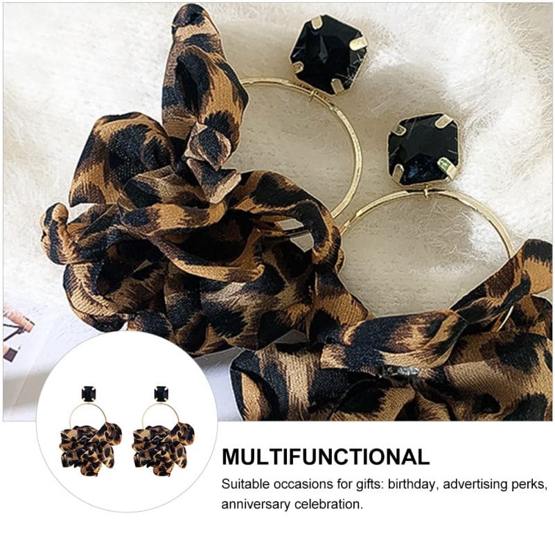 Leopard Print Hoop Earrings for Women - Bohemian Style Leather Dangle Earrings with Silver Needle, Trendy Statement Jewelry for Parties, Work & Everyday Wear