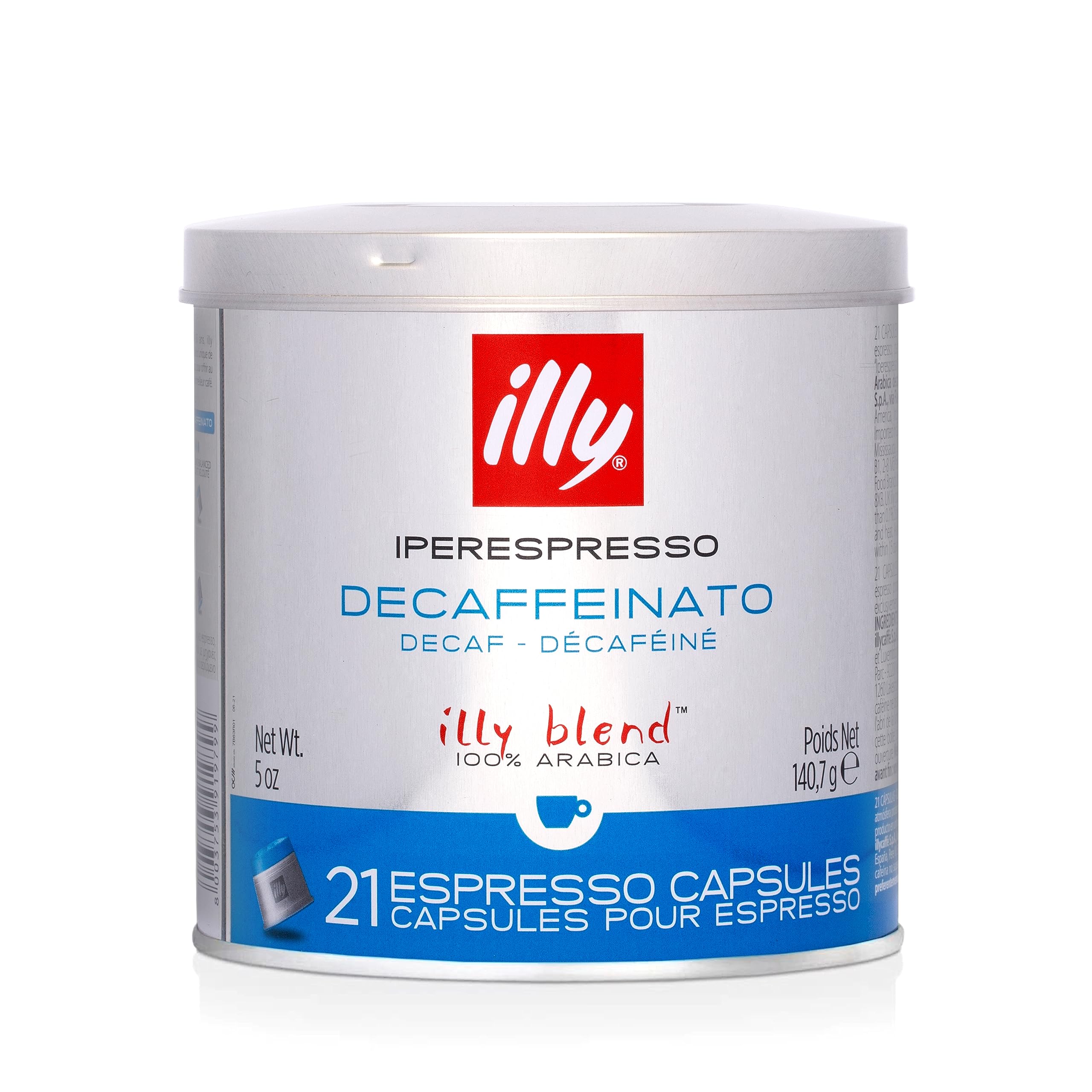 illy iperEspresso Coffee Capsules - Classico Decaf Single Origin Coffee Pods with Caramel Notes (21 Count) - Compatible with iperEspresso Machines | Perfect for Home Brewing, Office Use & Gifts