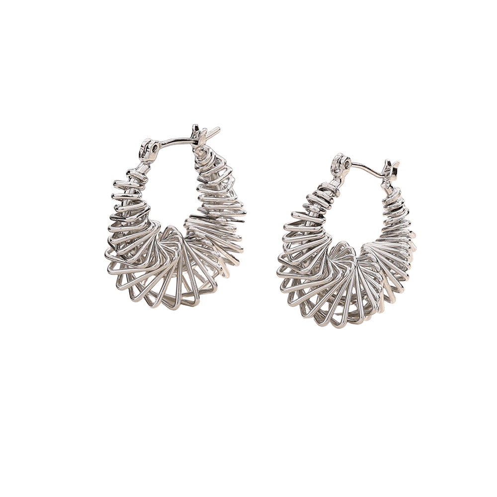 Trendy Spiral Triangle Hoop Earrings for Women | R1619 | Perfect for Parties, Date Nights & Everyday Wear